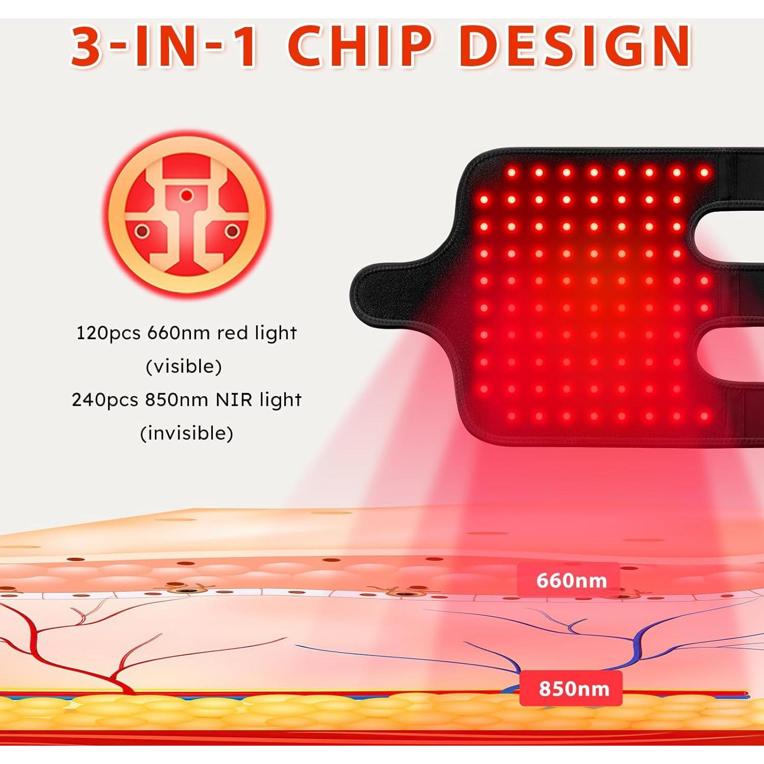 Almohadilla de Terapia de Luz Roja Viconor 660nm/850nm Control APP