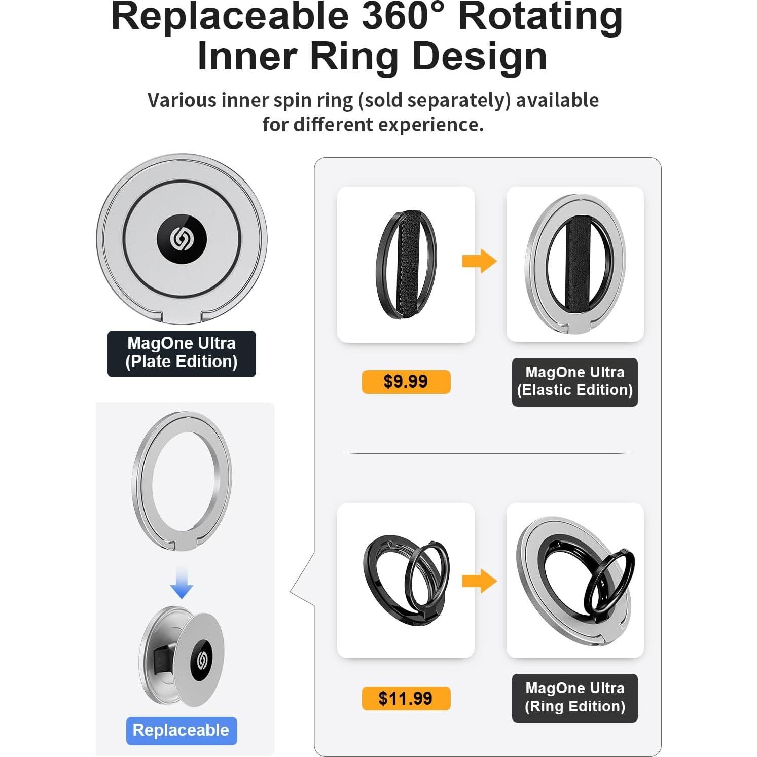Soporte Magnético EWA MagOne Ultra para Teléfono Plata