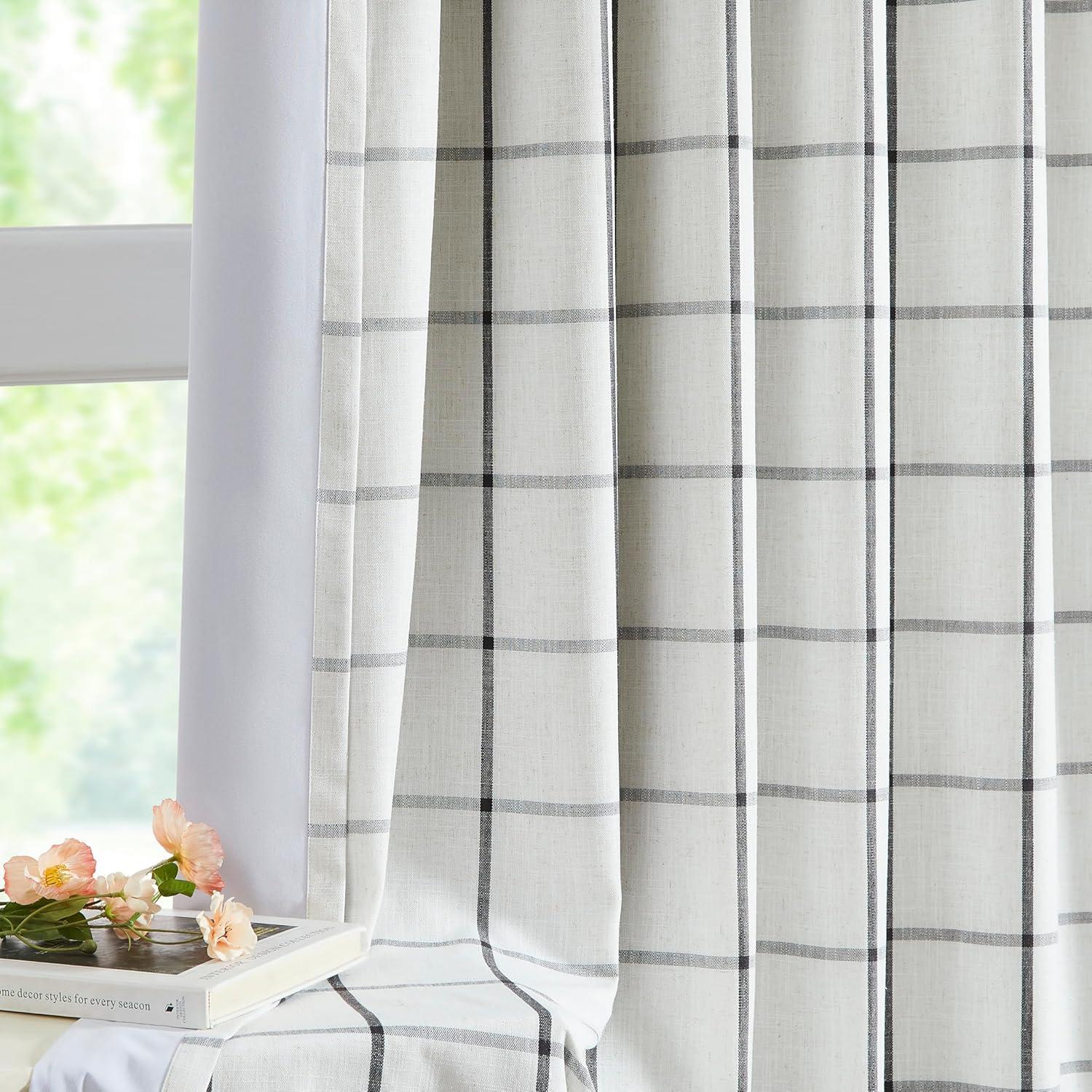 Cortinas de Lino Oscurecimiento Total Vision Home 40x84" 2 Piezas