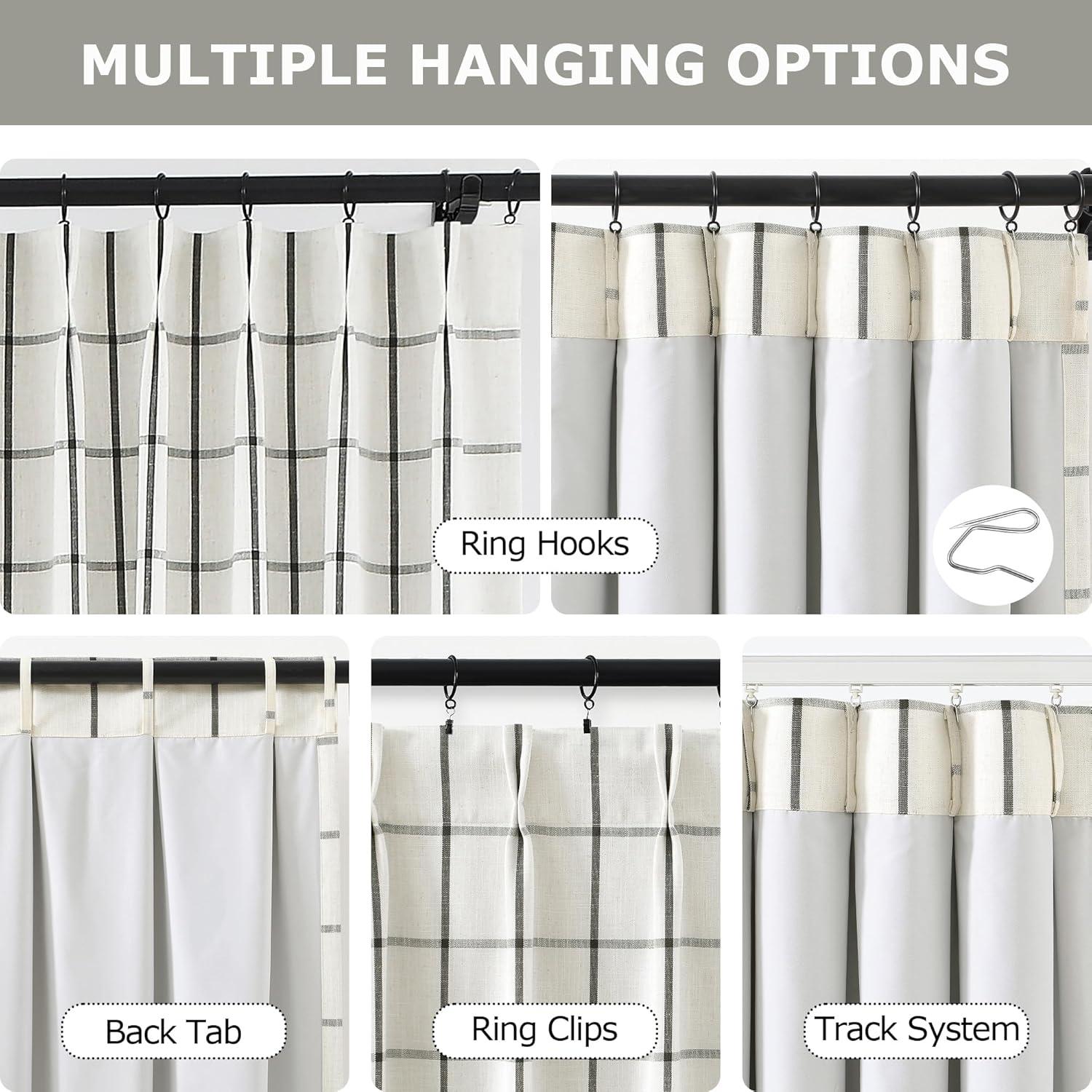 Cortinas de Lino Oscurecimiento Total Vision Home 40x84" 2 Piezas