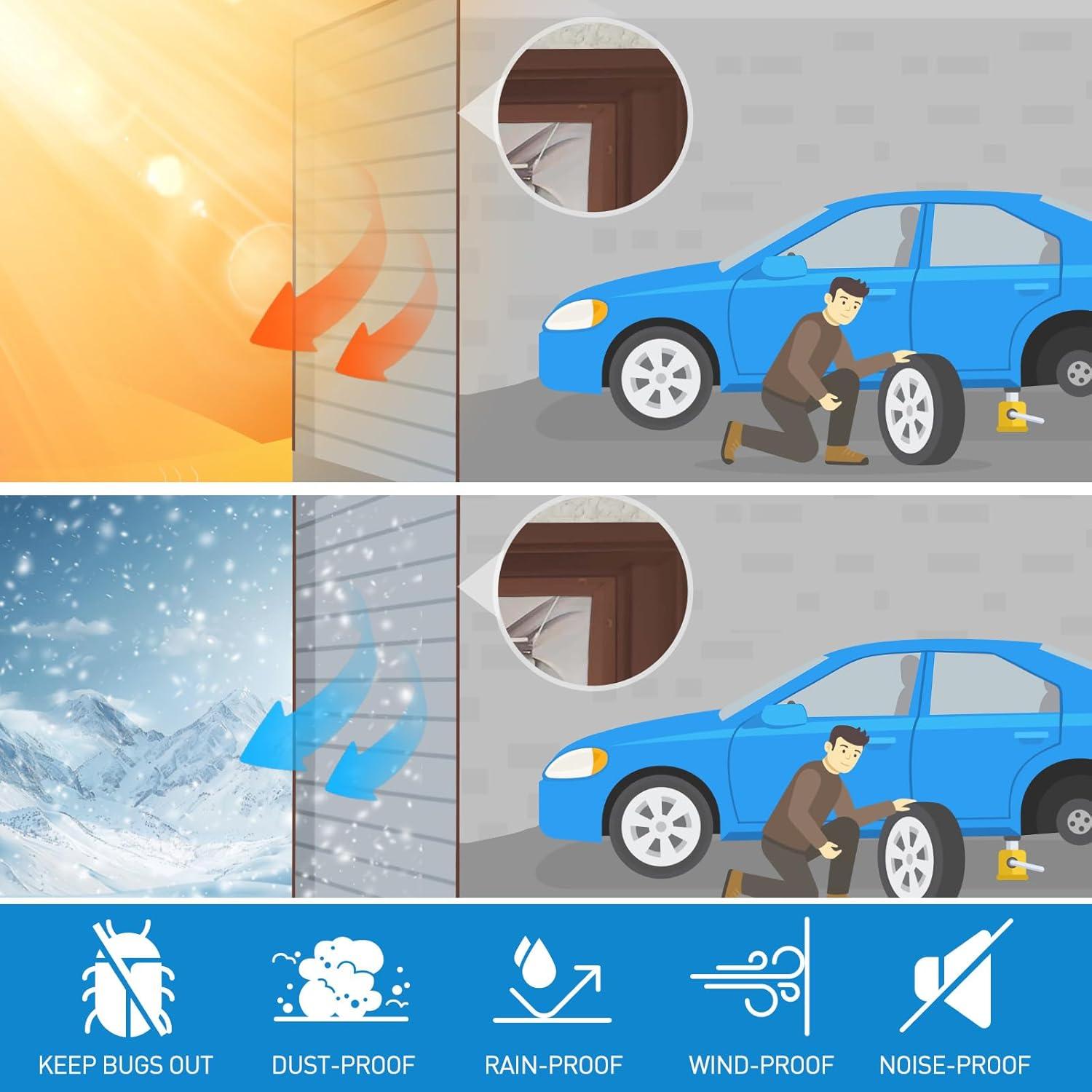 Sello de puerta de garaje HOMWMPA 10.36 m a prueba de clima marrón