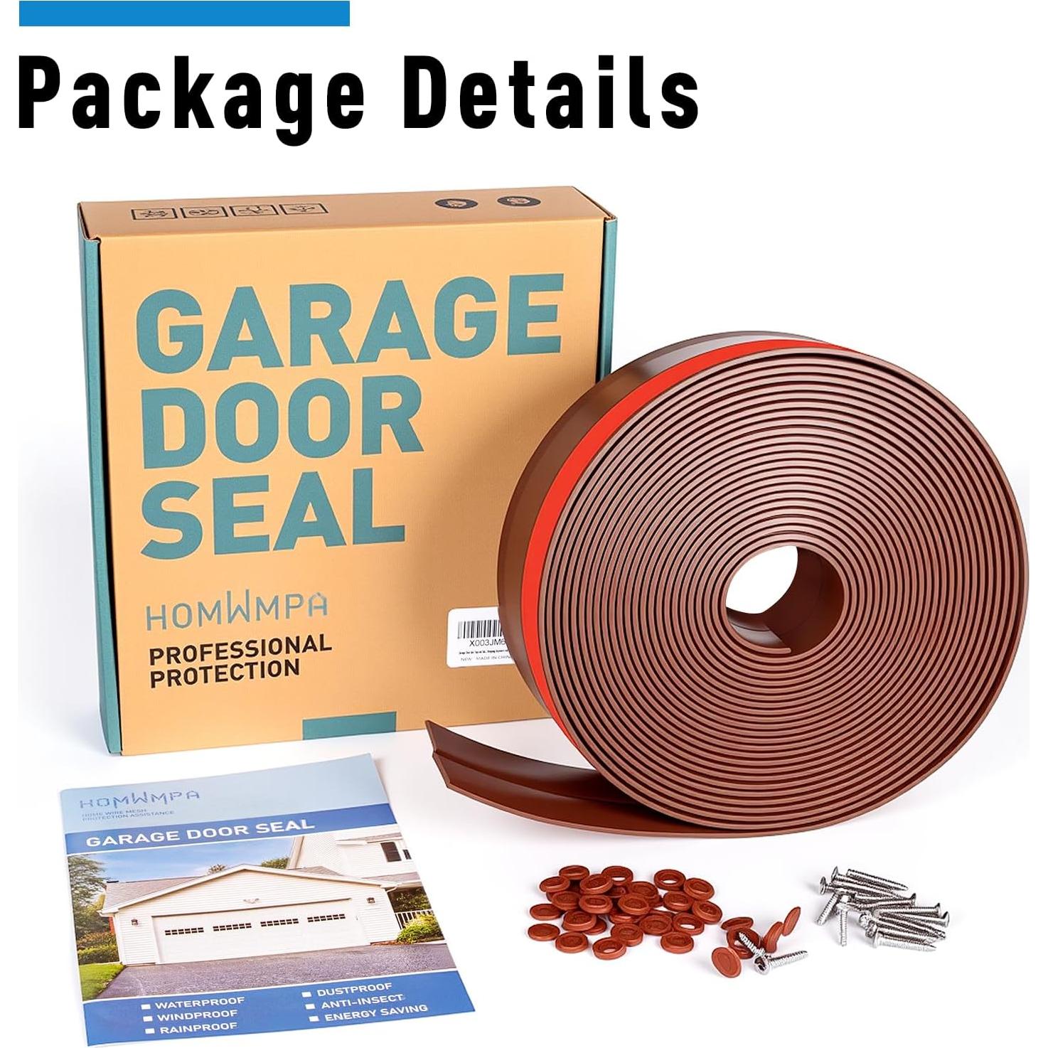 Sello de puerta de garaje HOMWMPA 10.36 m a prueba de clima marrón