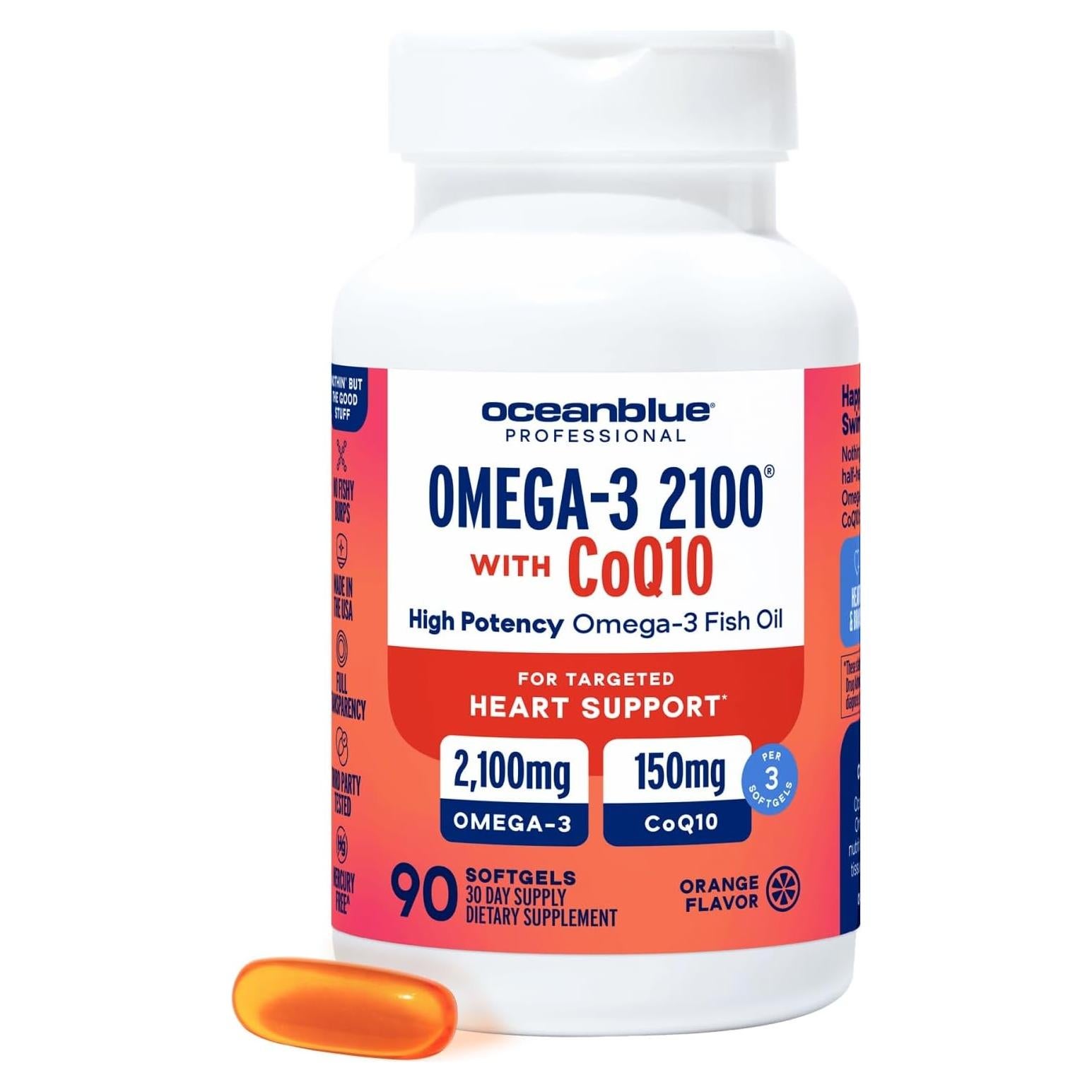 Suplemento Omega-3 Oceanblue 2100 con CoQ10 90 cápsulas
