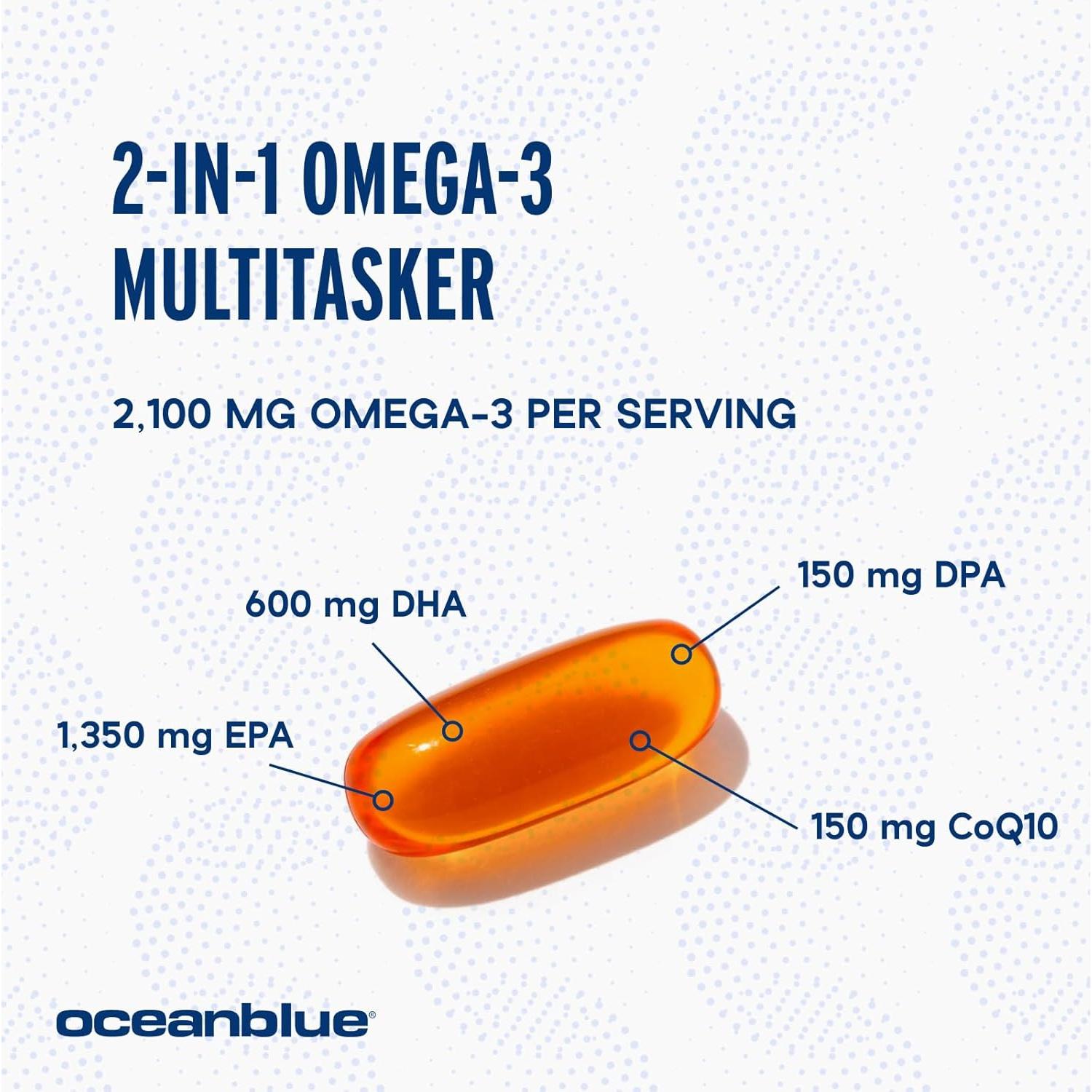 Suplemento Omega-3 Oceanblue 2100 con CoQ10 90 cápsulas