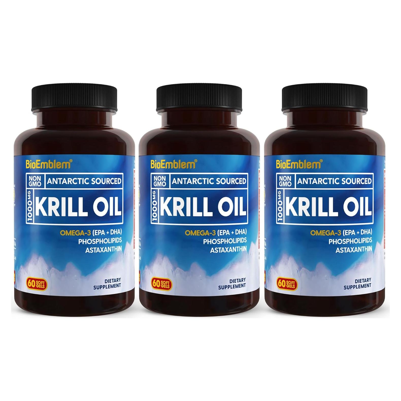 BioEmblem Aceite de Kril Antártico 1000mg 180 Cápsulas Blandas