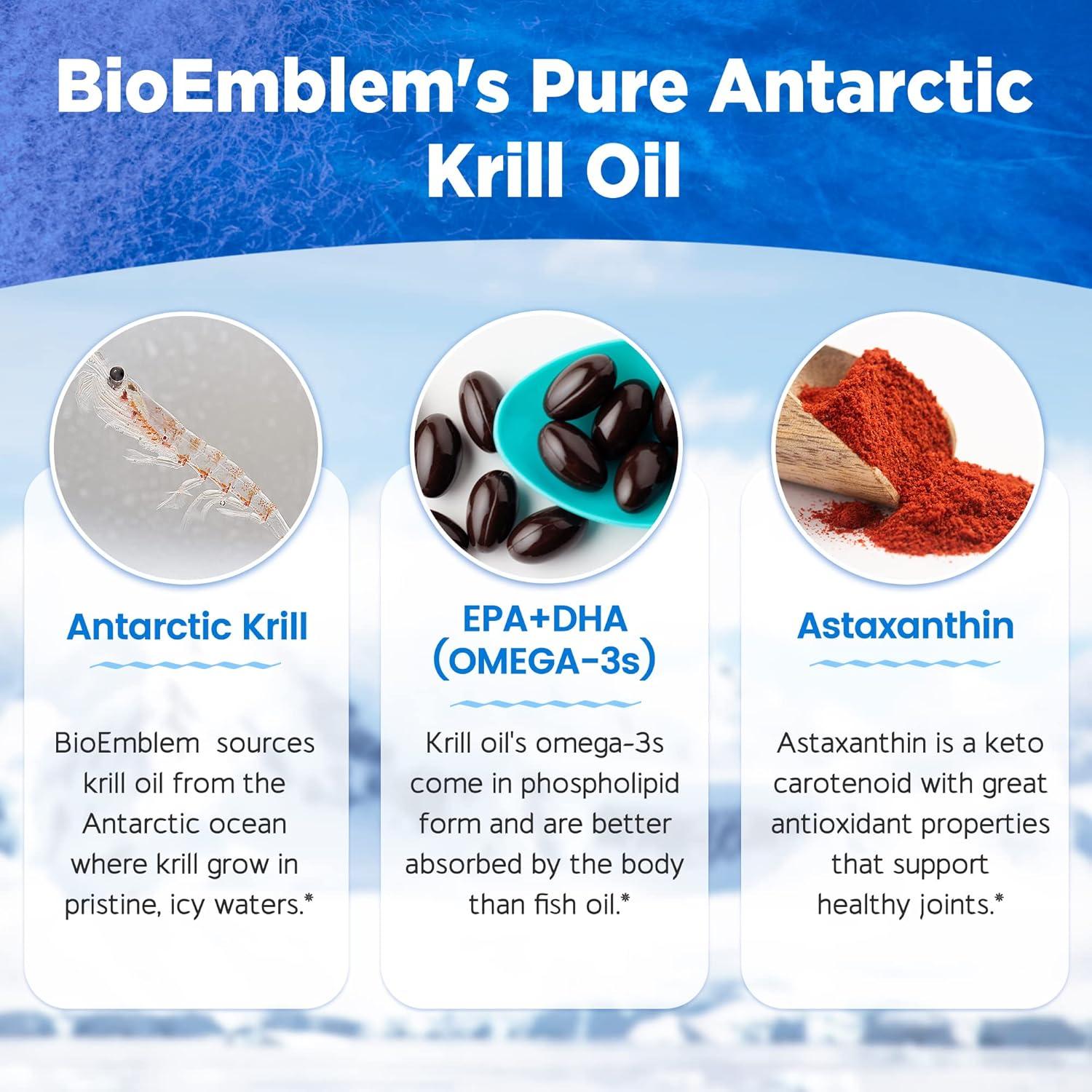 BioEmblem Aceite de Kril Antártico 1000mg 180 Cápsulas Blandas