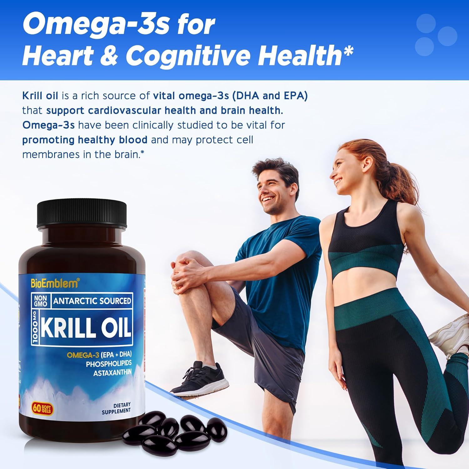 BioEmblem Aceite de Kril Antártico 1000mg 180 Cápsulas Blandas