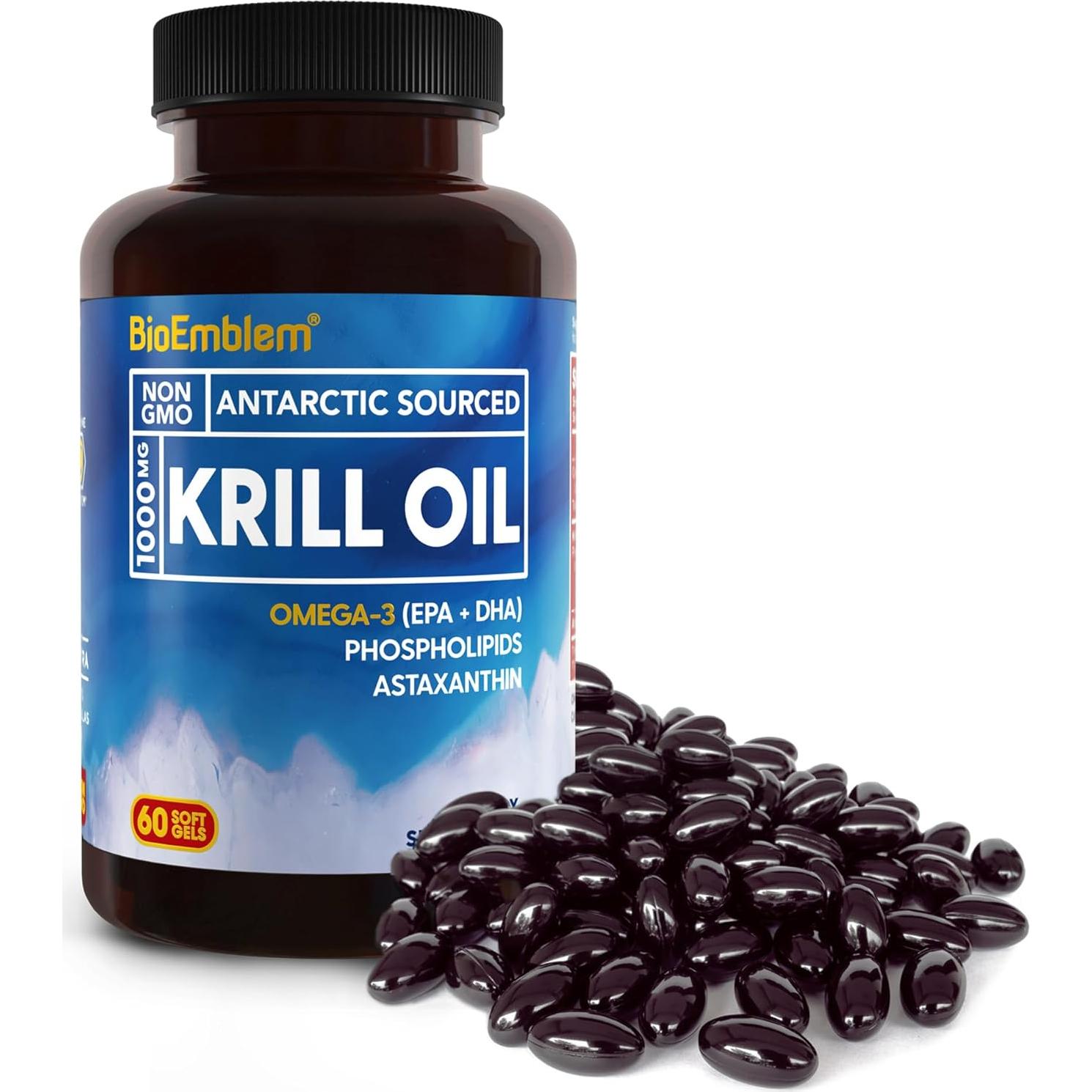 BioEmblem Aceite de Kril Antártico 1000mg 180 Cápsulas Blandas