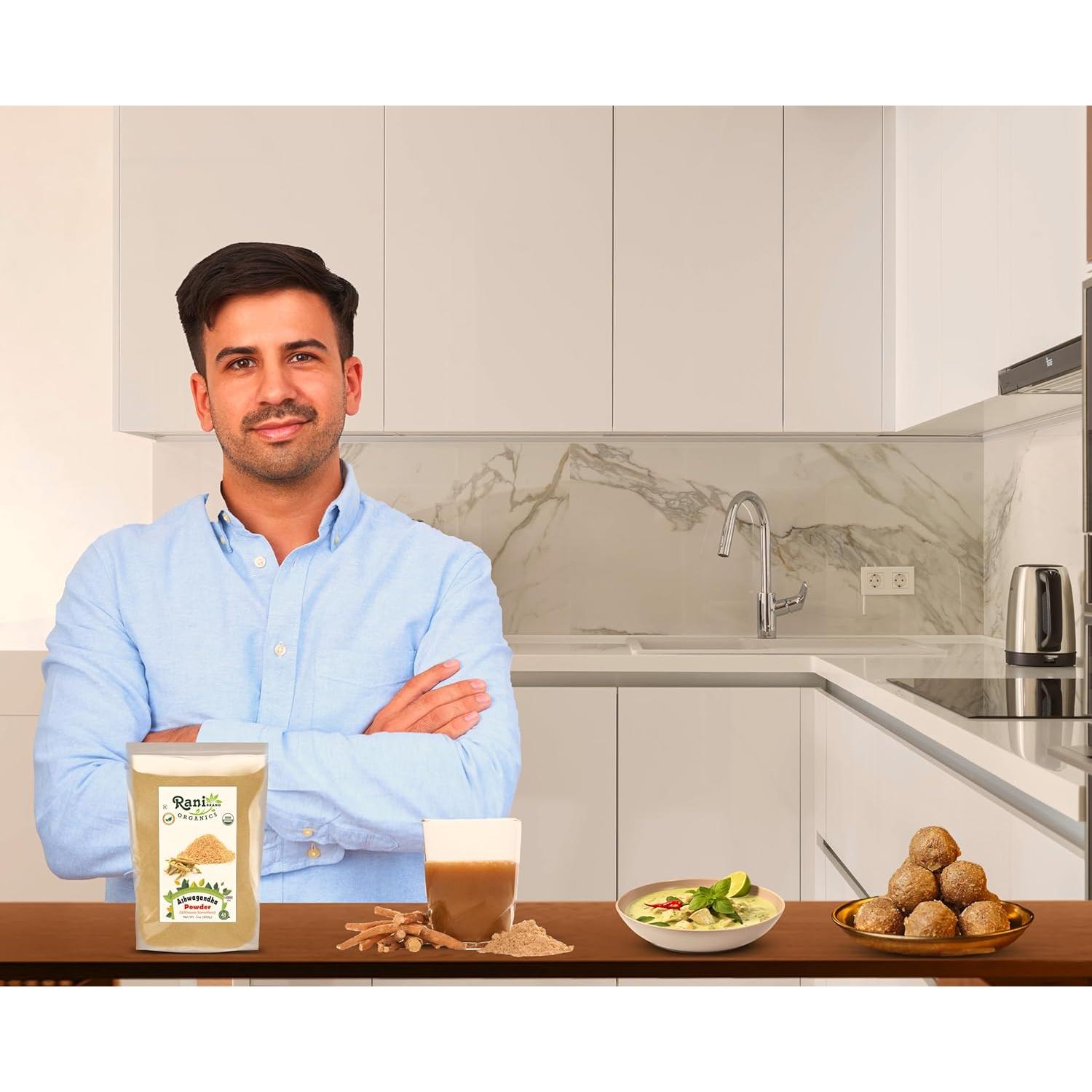 Polvo de Ashwagandha Orgánico Rani 200g - Sin Gluten, Vegano