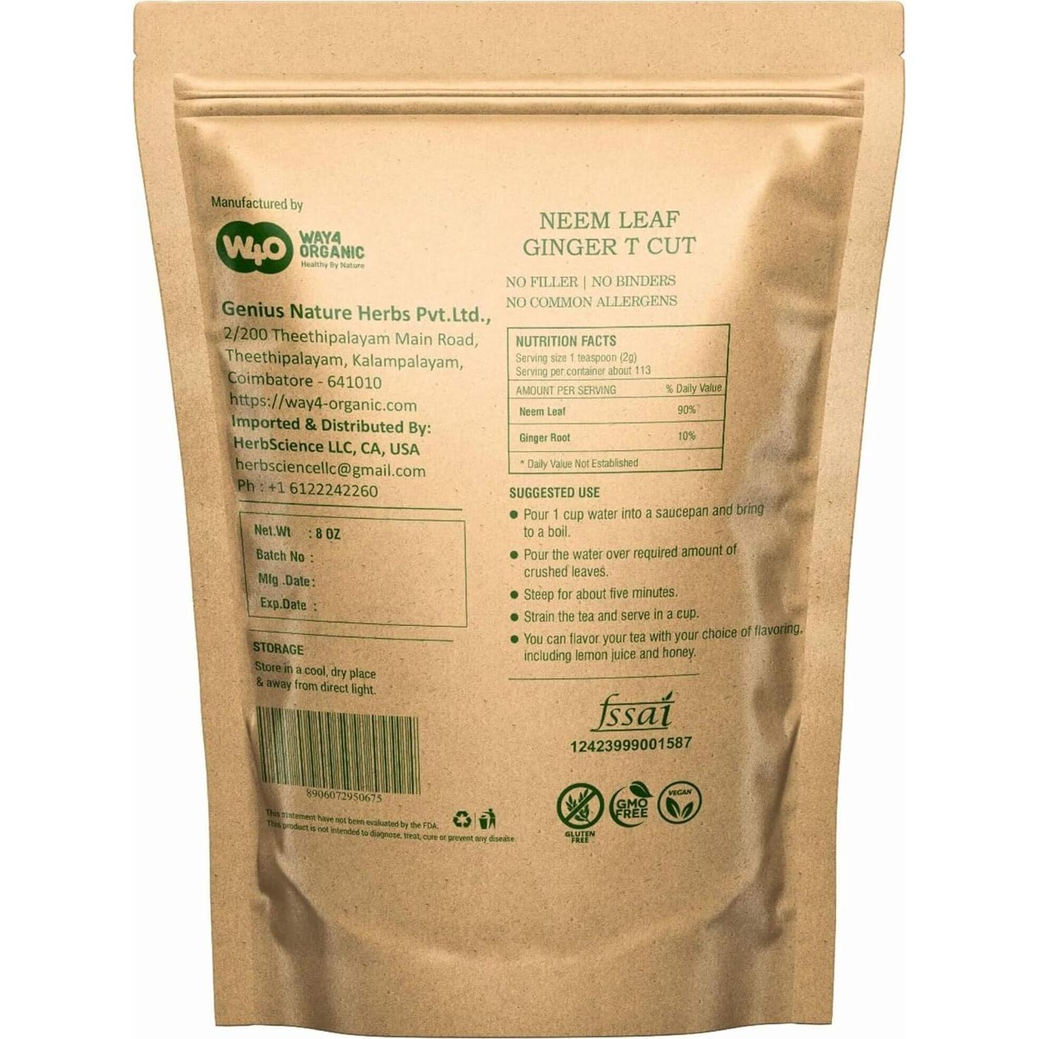 Té de Neem con Jengibre 227 g - Aumenta Inmunidad y Digestión