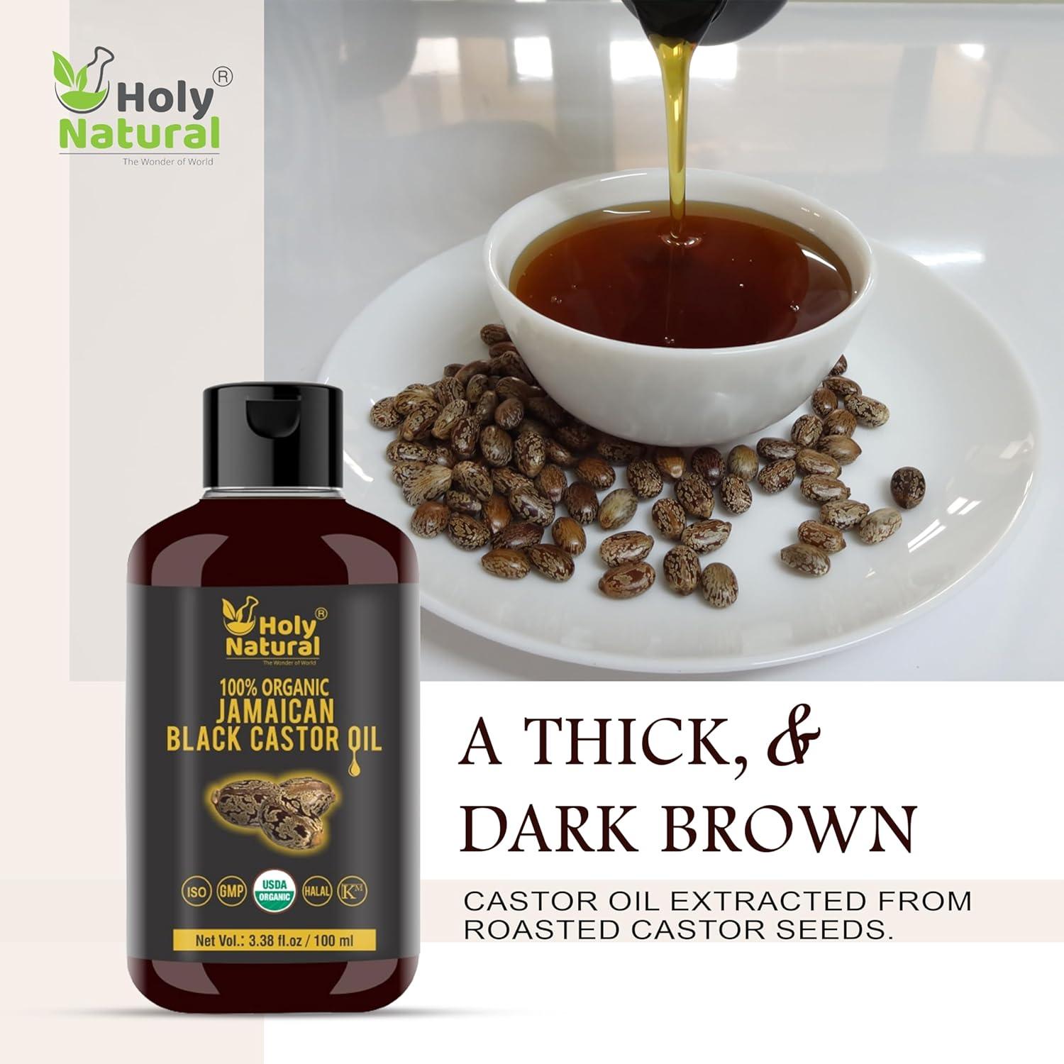 Aceite de Ricino Negro Jamaicano Orgánico Holy Natural 100 ml