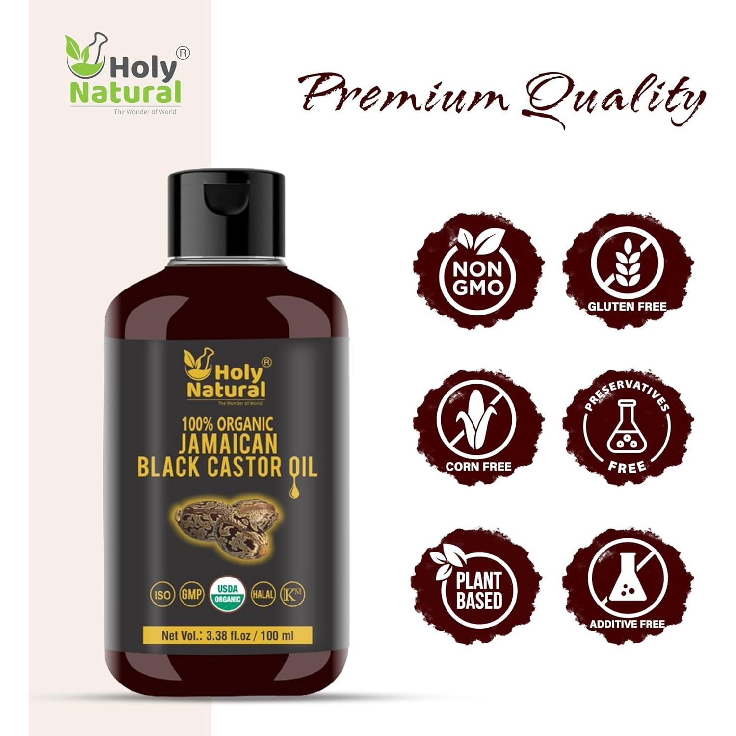 Aceite de Ricino Negro Jamaicano Orgánico Holy Natural 100 ml
