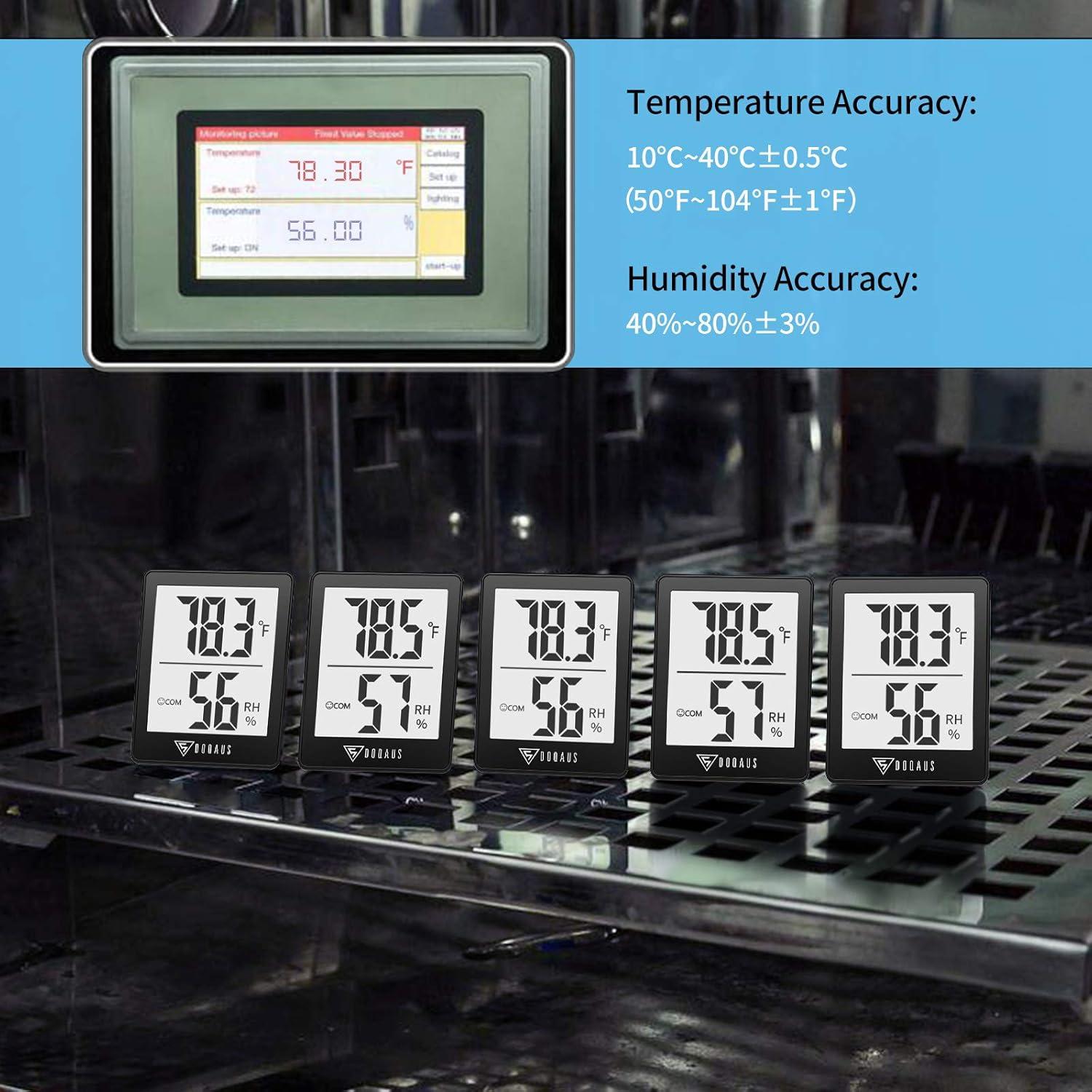 Medidor de Humedad y Temperatura DOQAUS - 2 Paquete Negro