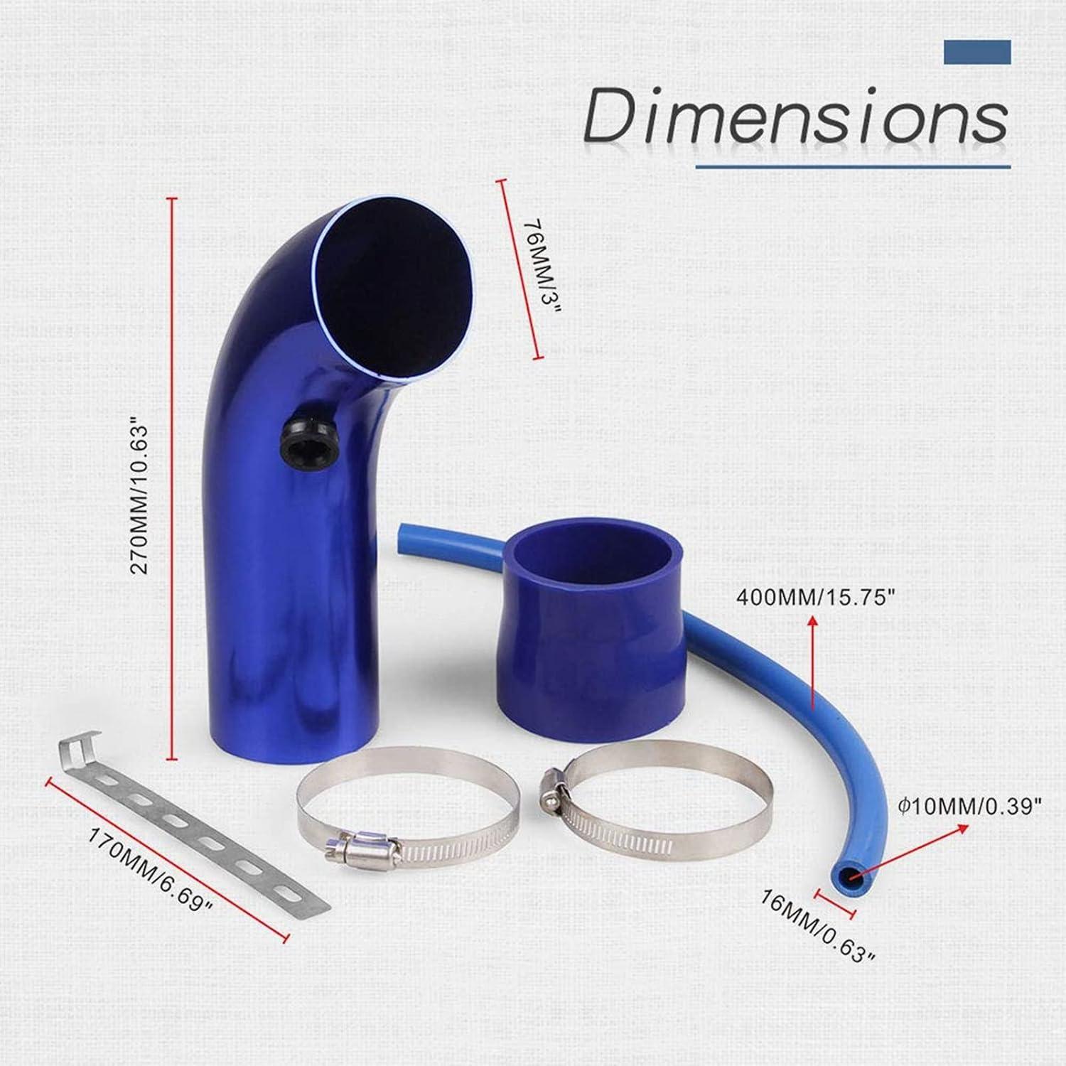 Tubería de Admisión de Aire Frío Sporacingrts 76mm Universal