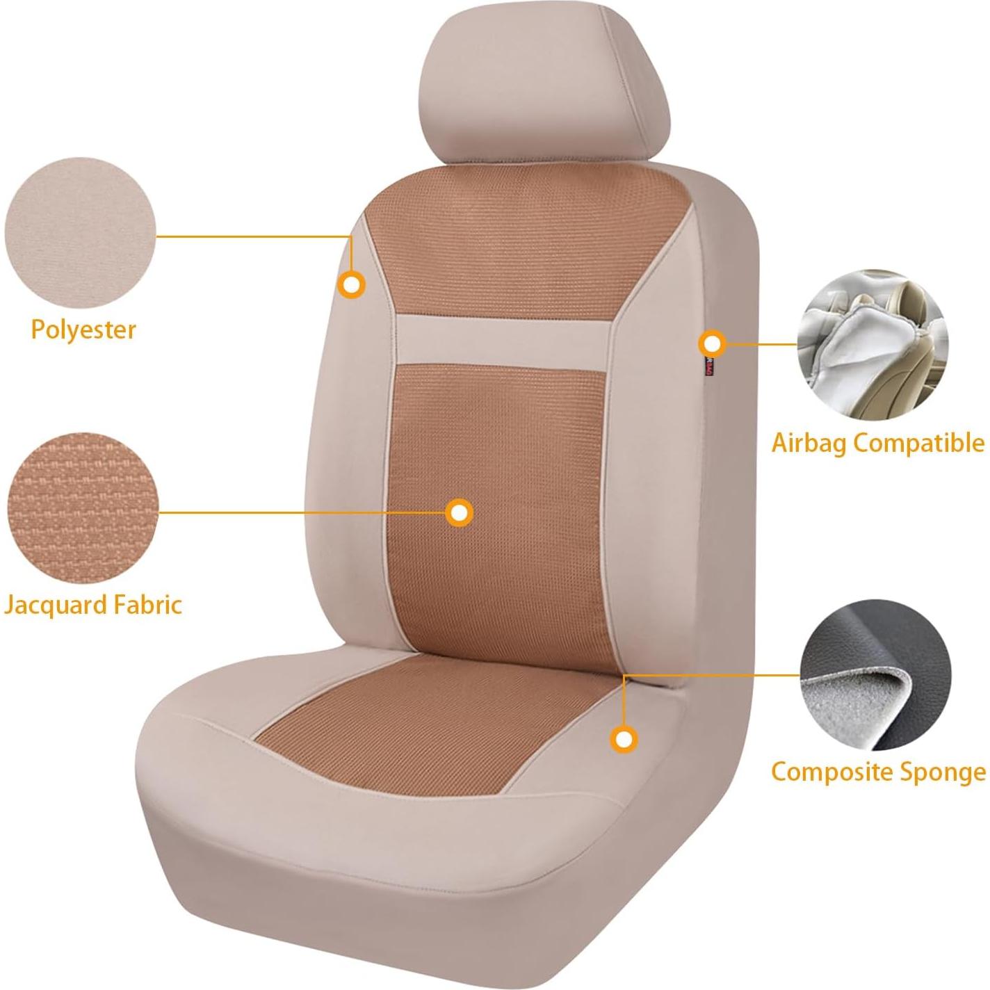 Cubiertas de Asiento de Coche Flying Banner FB-094 Beige Universal