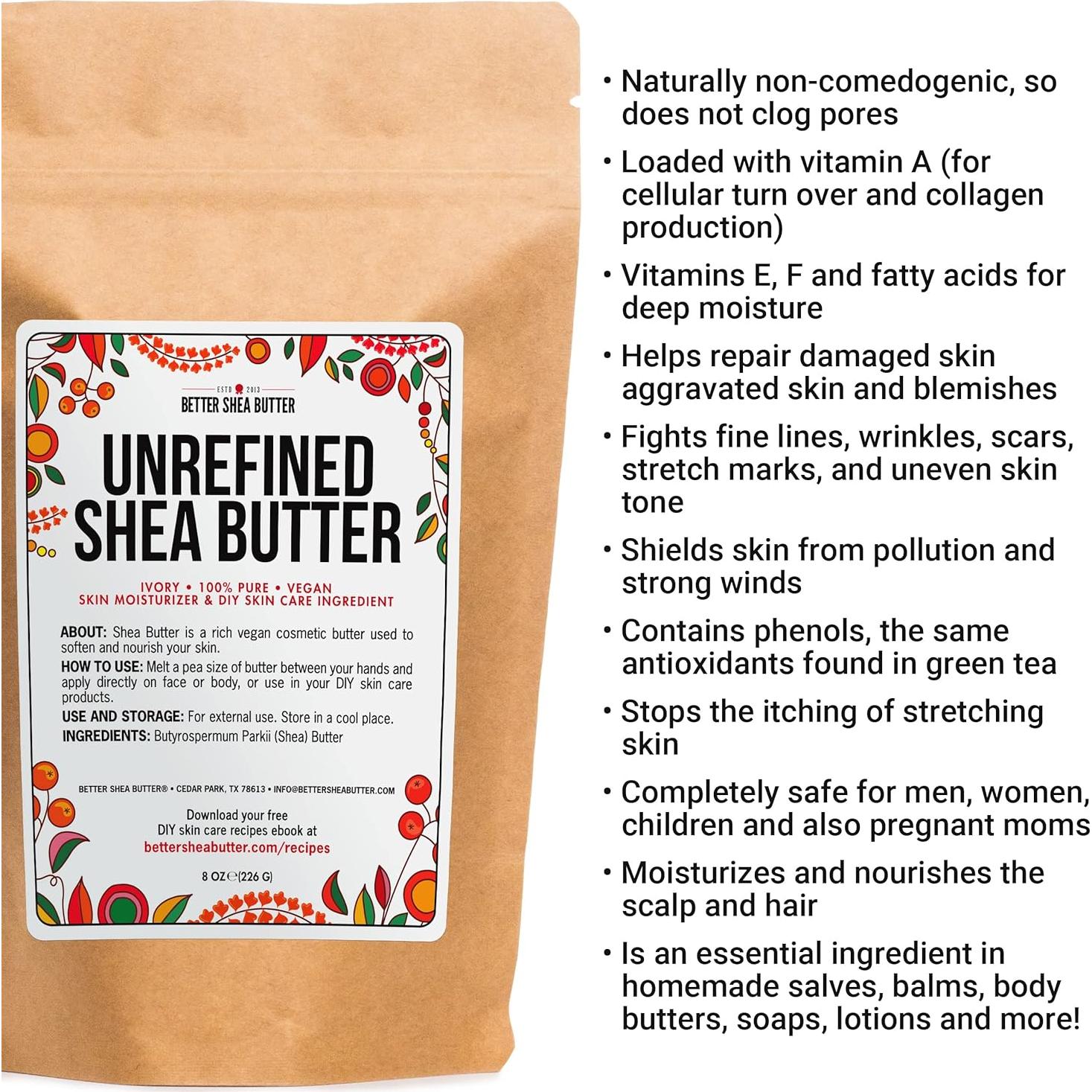Manteca de Karité Cruda 100% Pura Better Shea Butter 226.8 g