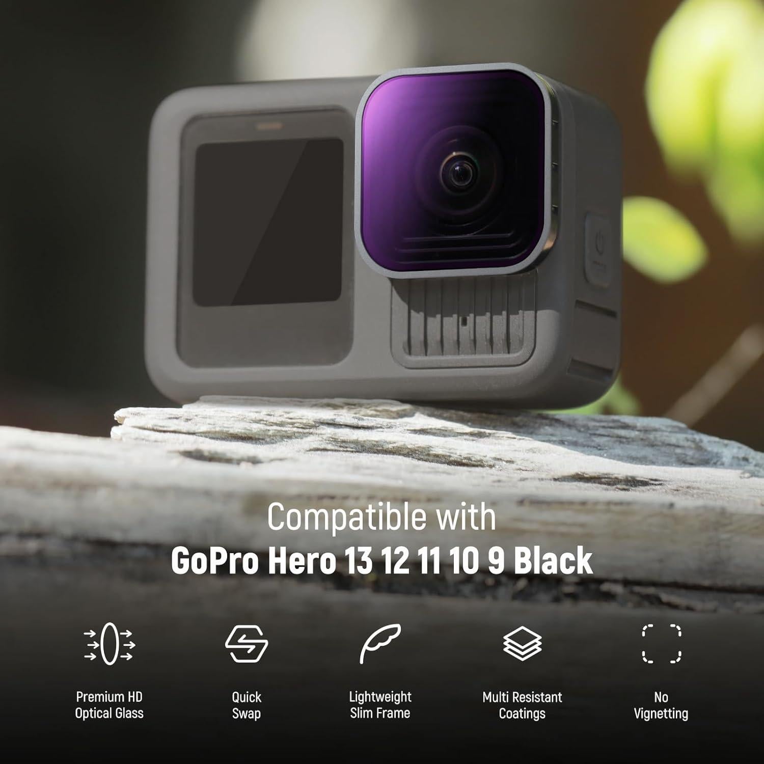 Juego de Filtros ND NEEWER para GoPro Hero 13 12 11 10 9 - Vidrio Óptico HD