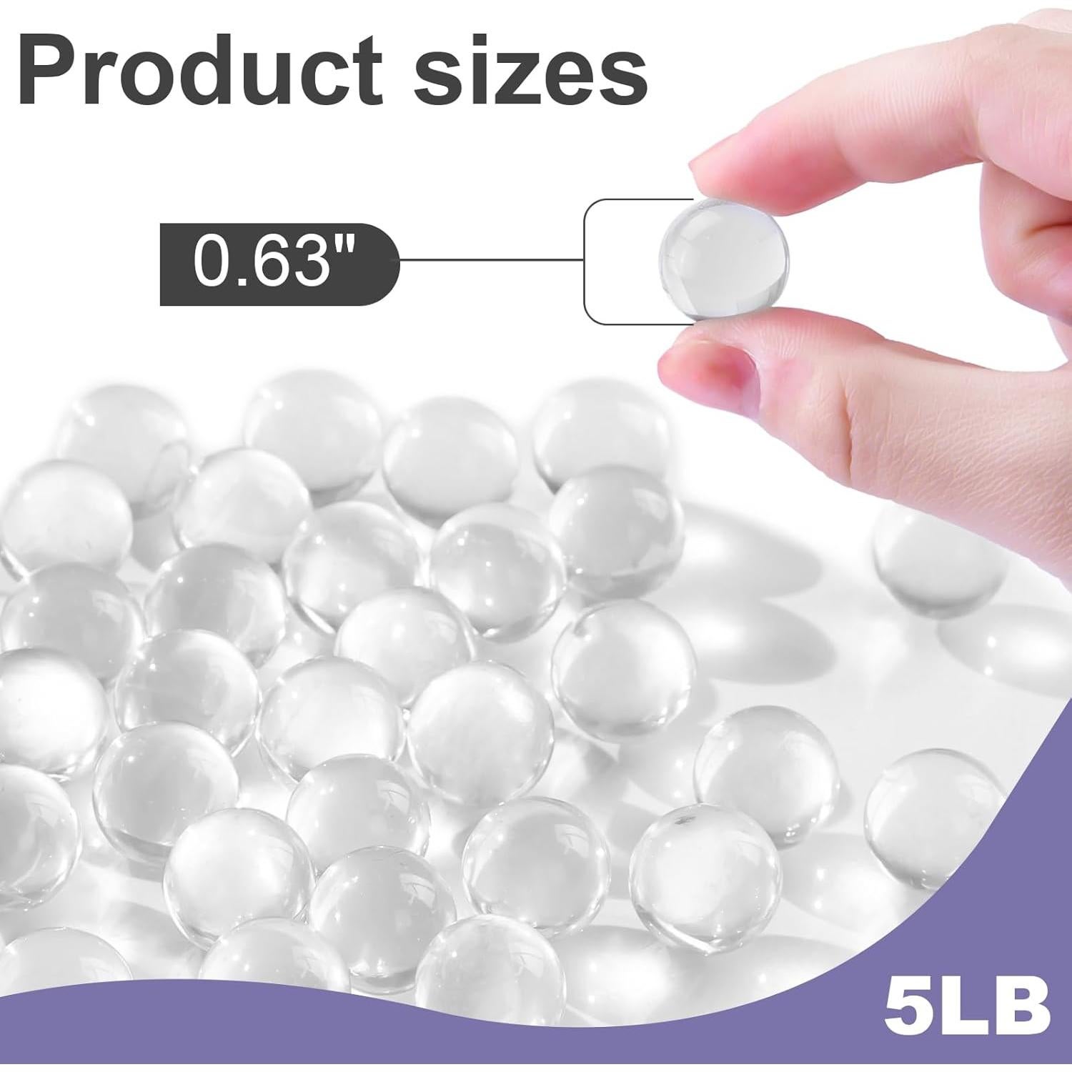 Canicas de Vidrio Transparentes FUTUREPLUSX 5LB para Decoración