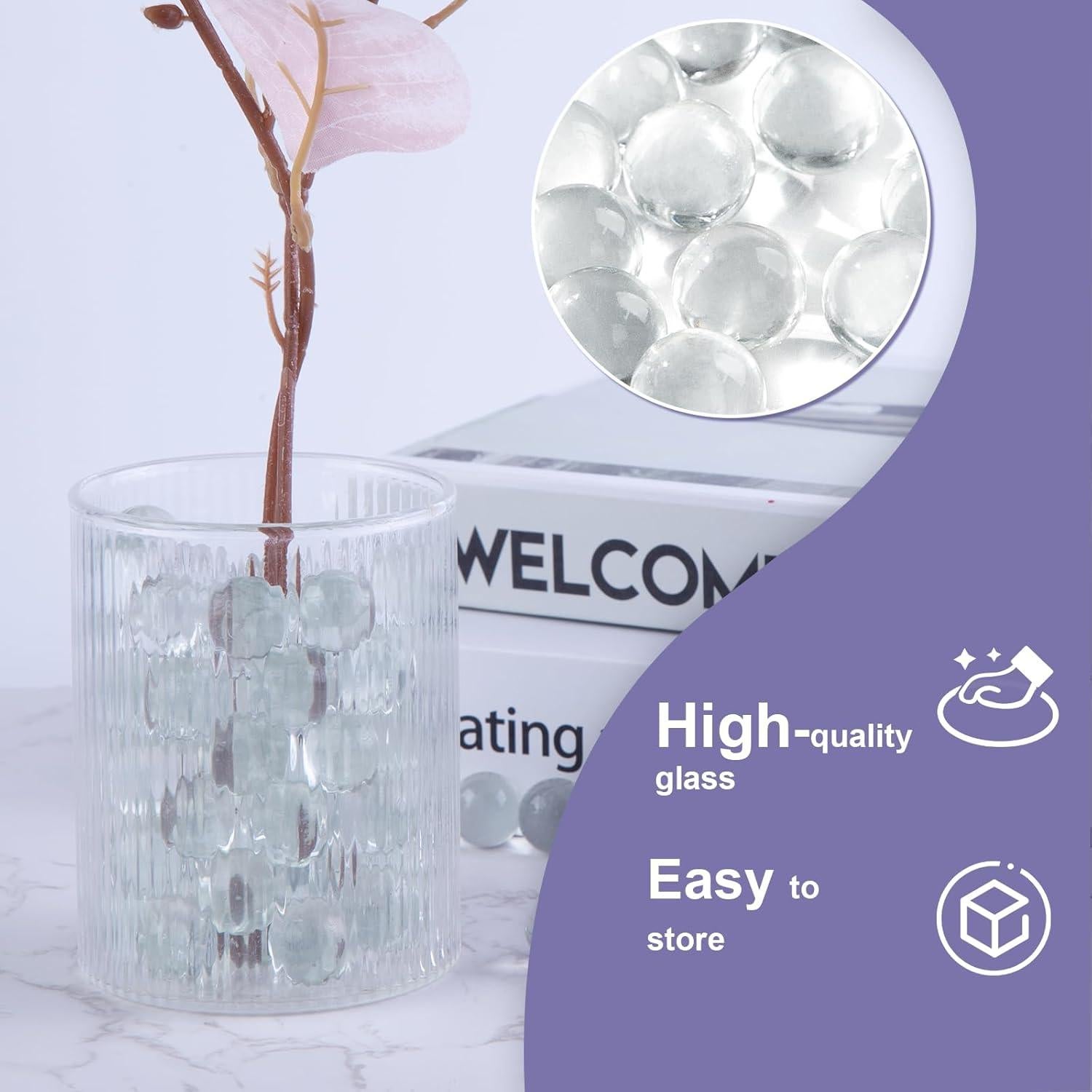 Canicas de Vidrio Transparentes FUTUREPLUSX 5LB para Decoración