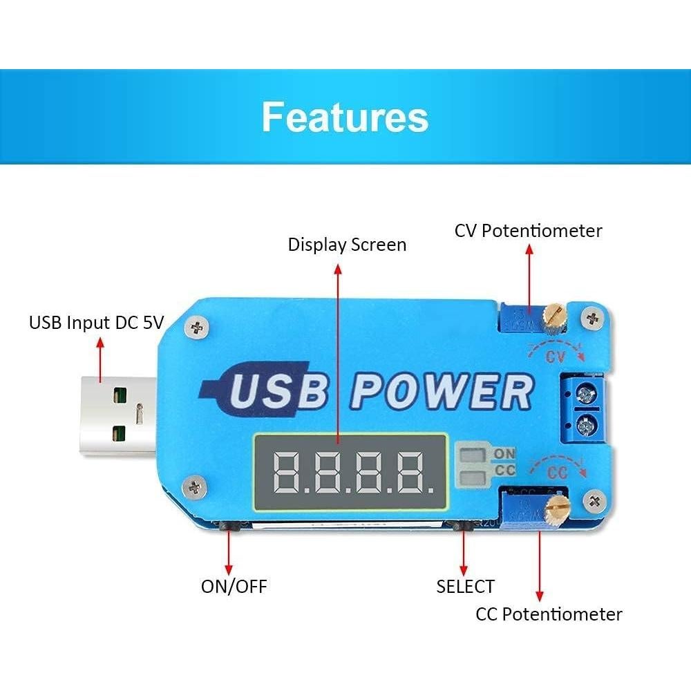 Convertidor de Voltaje Buck Boost PEMENOL 15W 0.5-30V USB