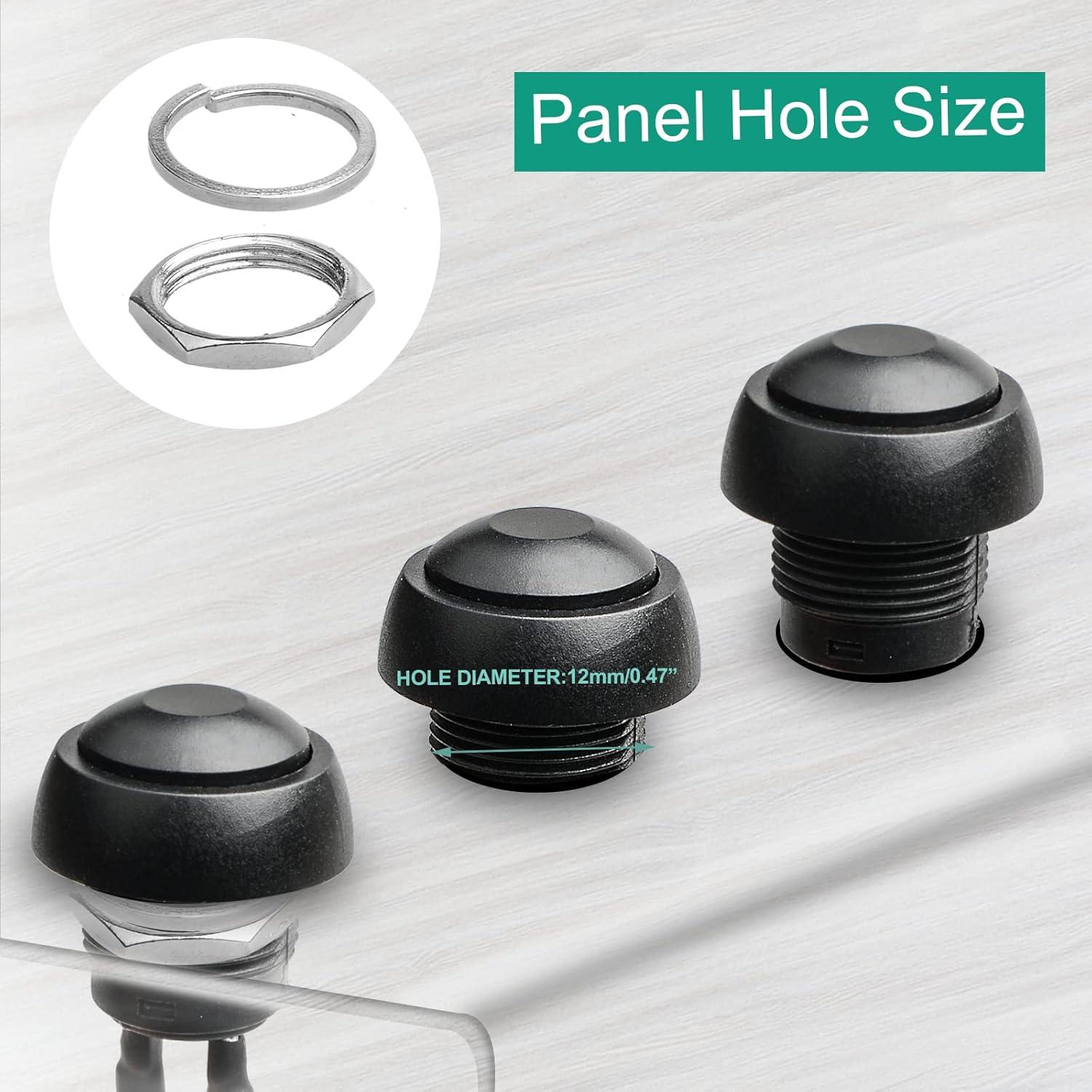 Interruptor Botón Pulsador Redondo QTEATAK JF-33B 12mm Impermeable