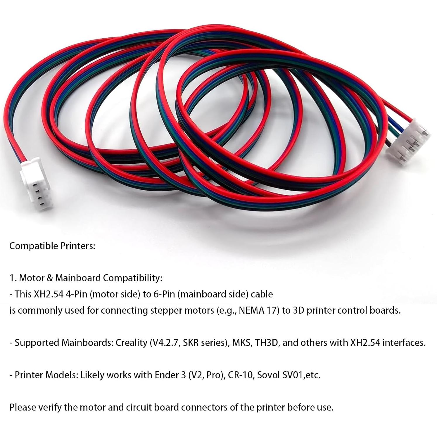 3 Pcs Cables de Motor Paso a Paso 1.5M TIEXYE 4Pin a 6Pin