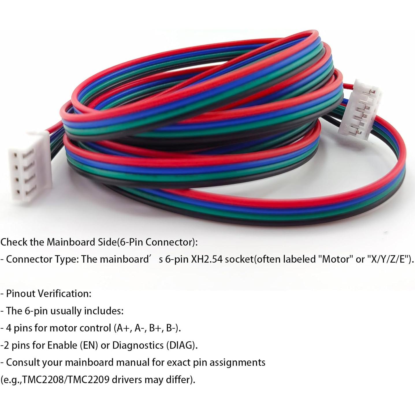 3 Pcs Cables de Motor Paso a Paso 1.5M TIEXYE 4Pin a 6Pin