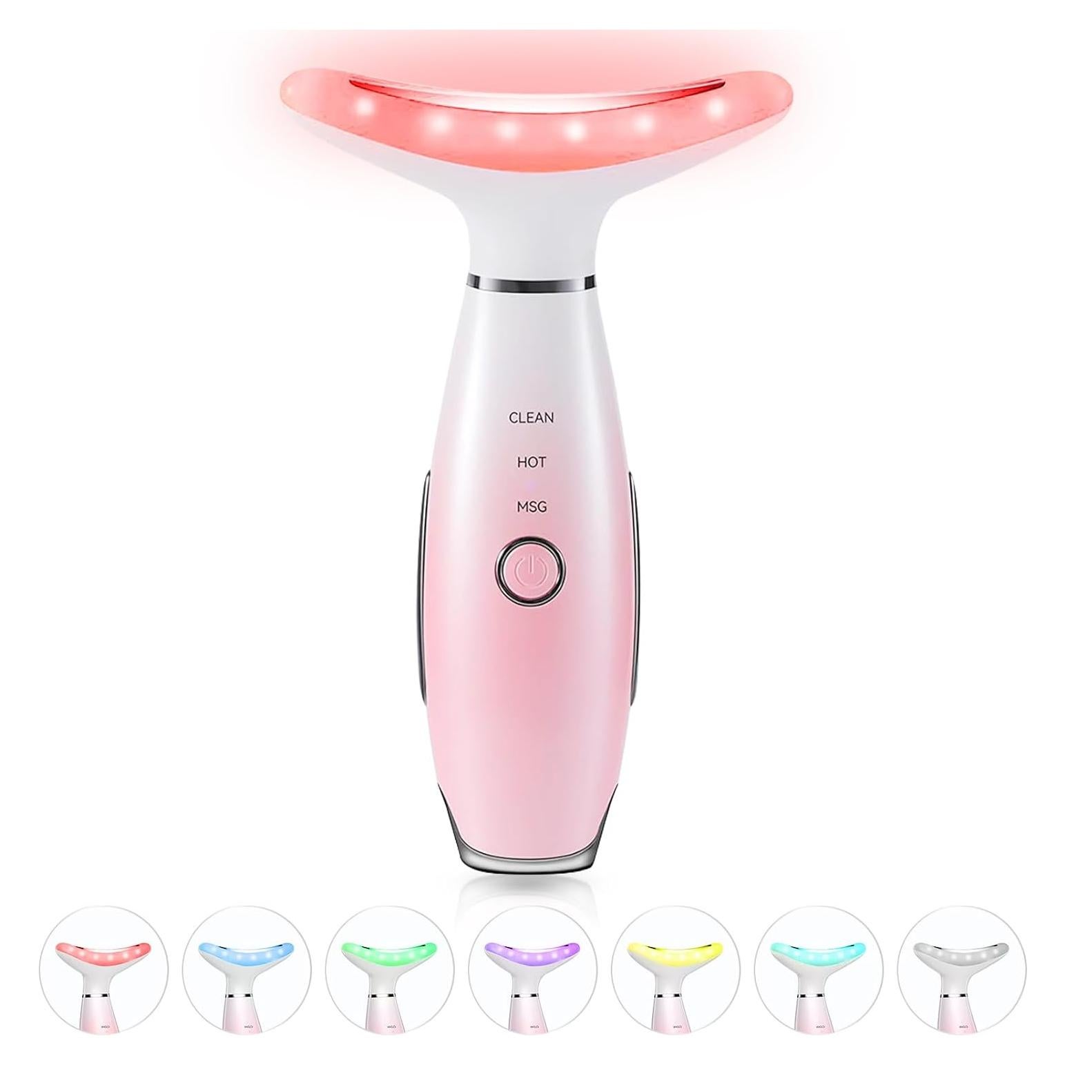 Masajeador Facial Rosa Aozemei 7 Colores con Calor