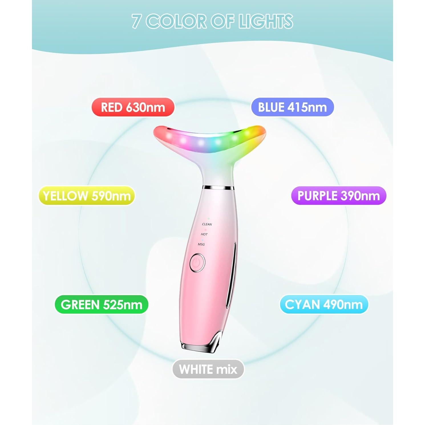 Masajeador Facial Rosa Aozemei 7 Colores con Calor