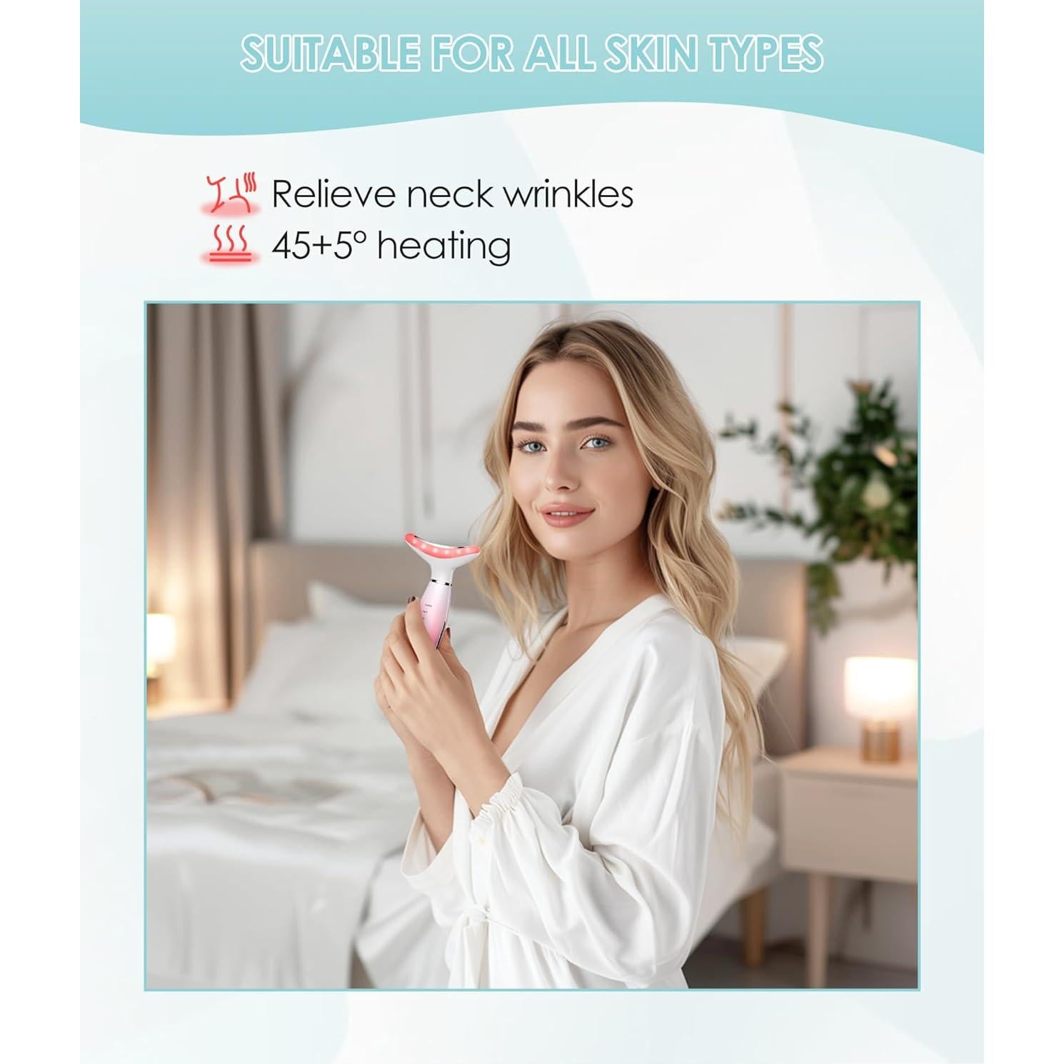 Masajeador Facial Rosa Aozemei 7 Colores con Calor