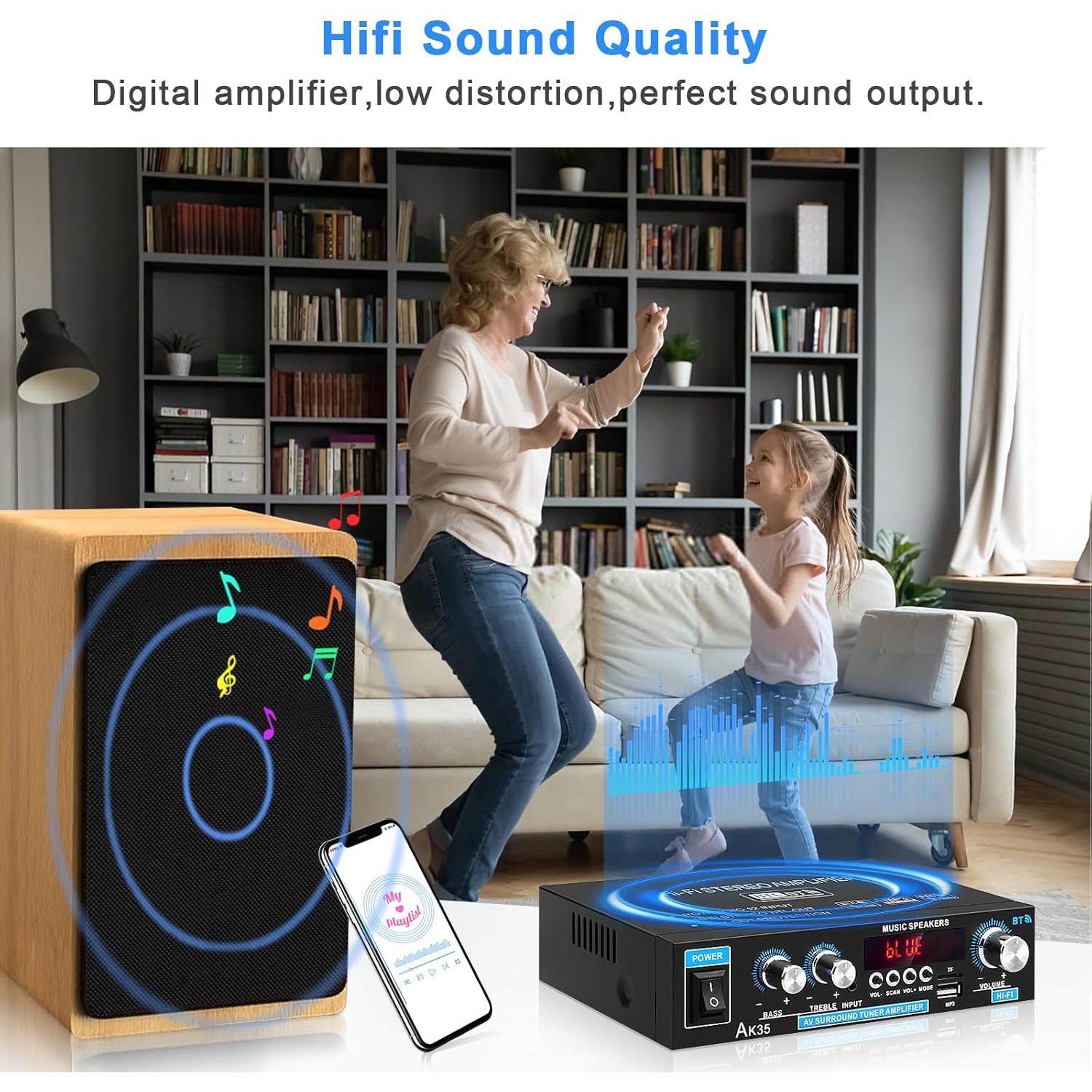 Amplificador de Audio DideaECO AK-35 Bluetooth 30W 2.0 Canal