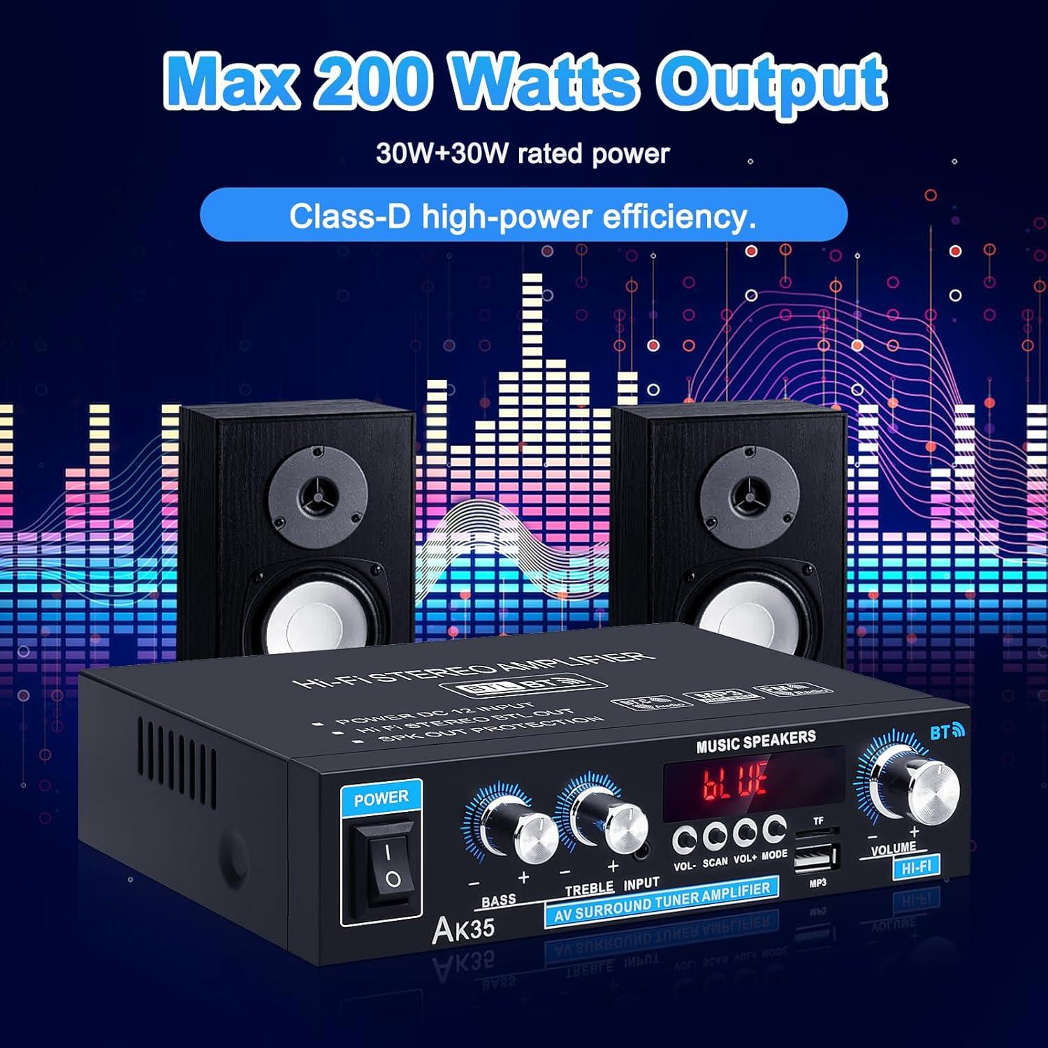 Amplificador de Audio DideaECO AK-35 Bluetooth 30W 2.0 Canal