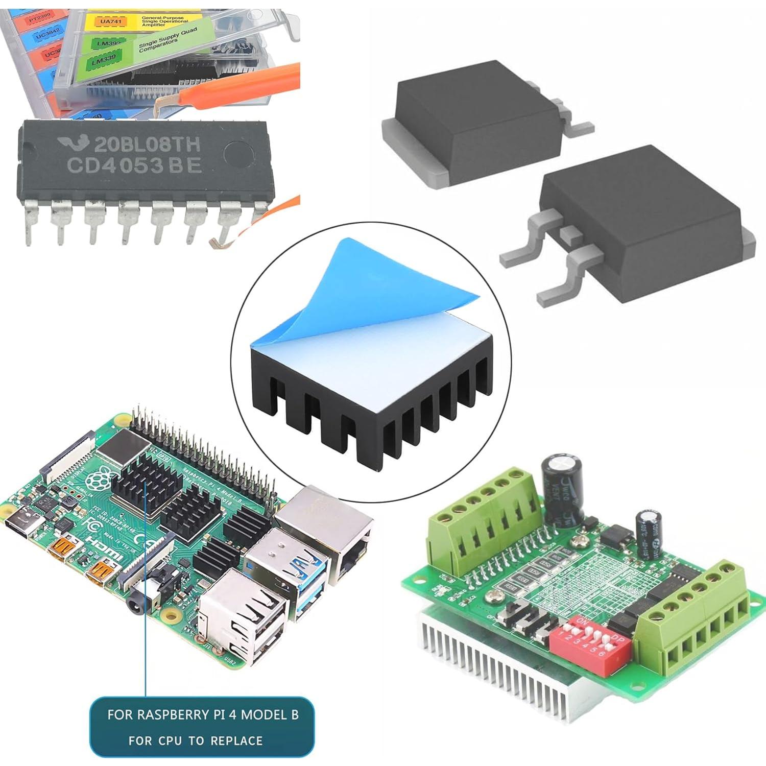 Kit 10 Disipadores de Calor Aluminio 14mm Awxlumv + Cinta Térmica