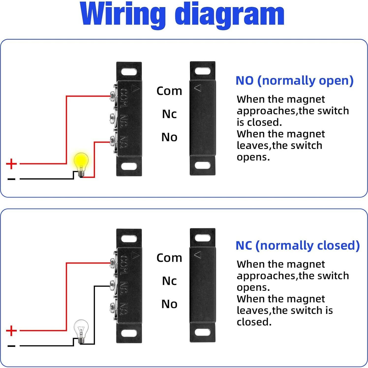 Sensor de Contacto Magnético TOWODE NC NO - Paquete de 2