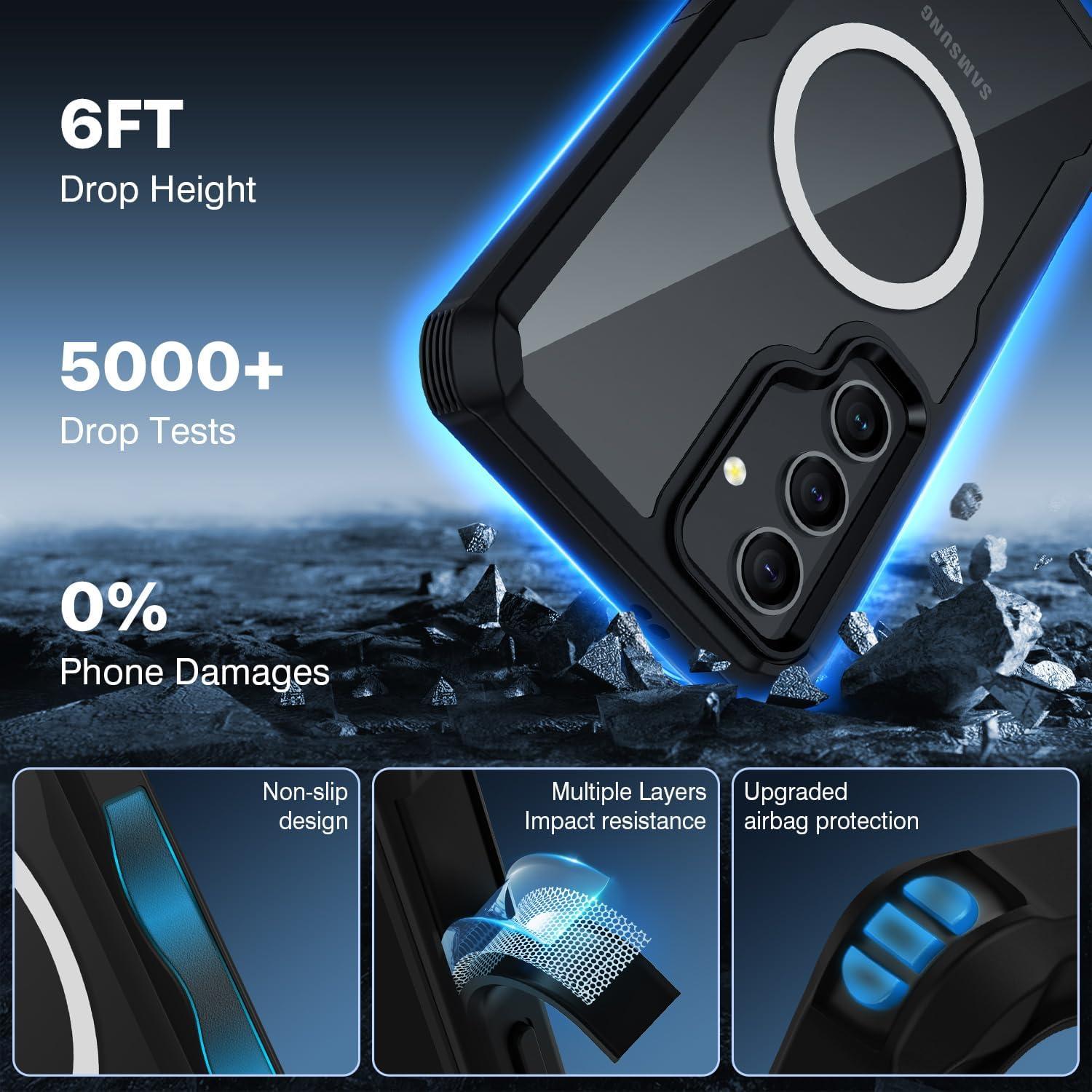 Funda Magnética CENHUFO para Samsung Galaxy S24 - Negra