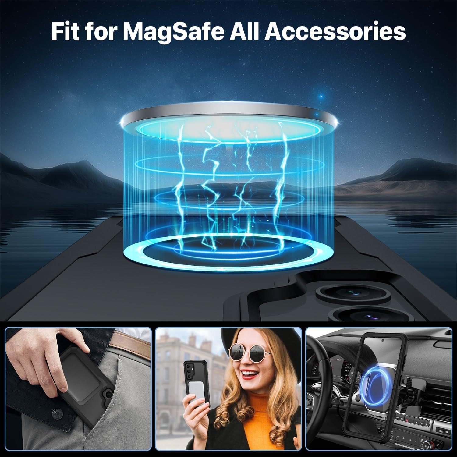 Funda Magnética CENHUFO para Samsung Galaxy S24 - Negra