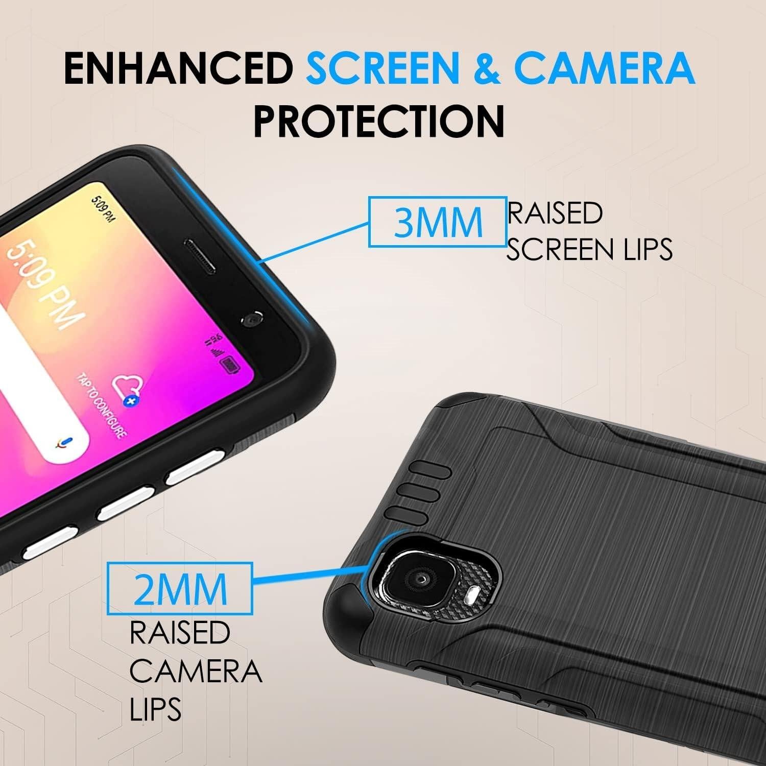 Funda TJS para Alcatel TCL A3 A509DL y TCL A30 con Protector