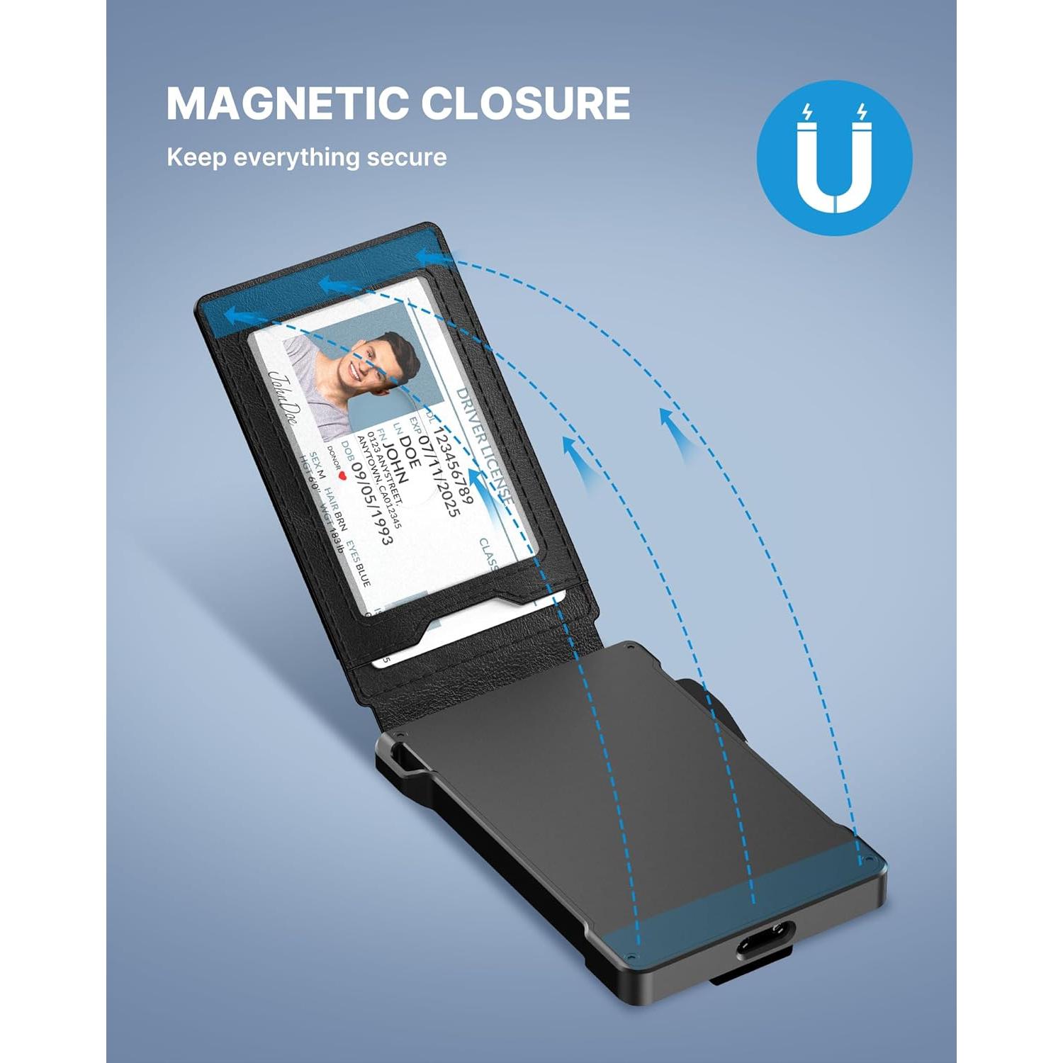 Cartera Táctica Typecase para Hombres - Cuero Genuino, RFID, Negro