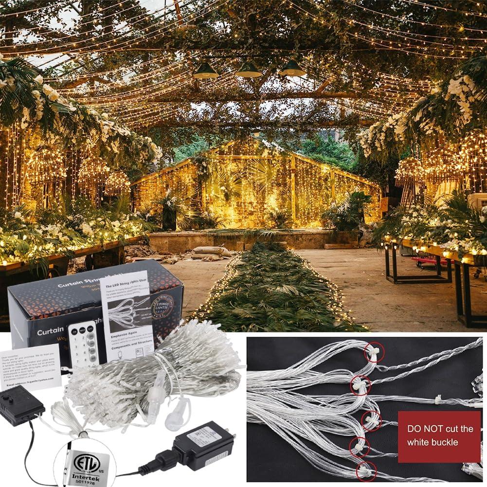 Luz de Cortina LED 300 Linhai, Control Remoto, 8 Modos, 2.01x2.99m