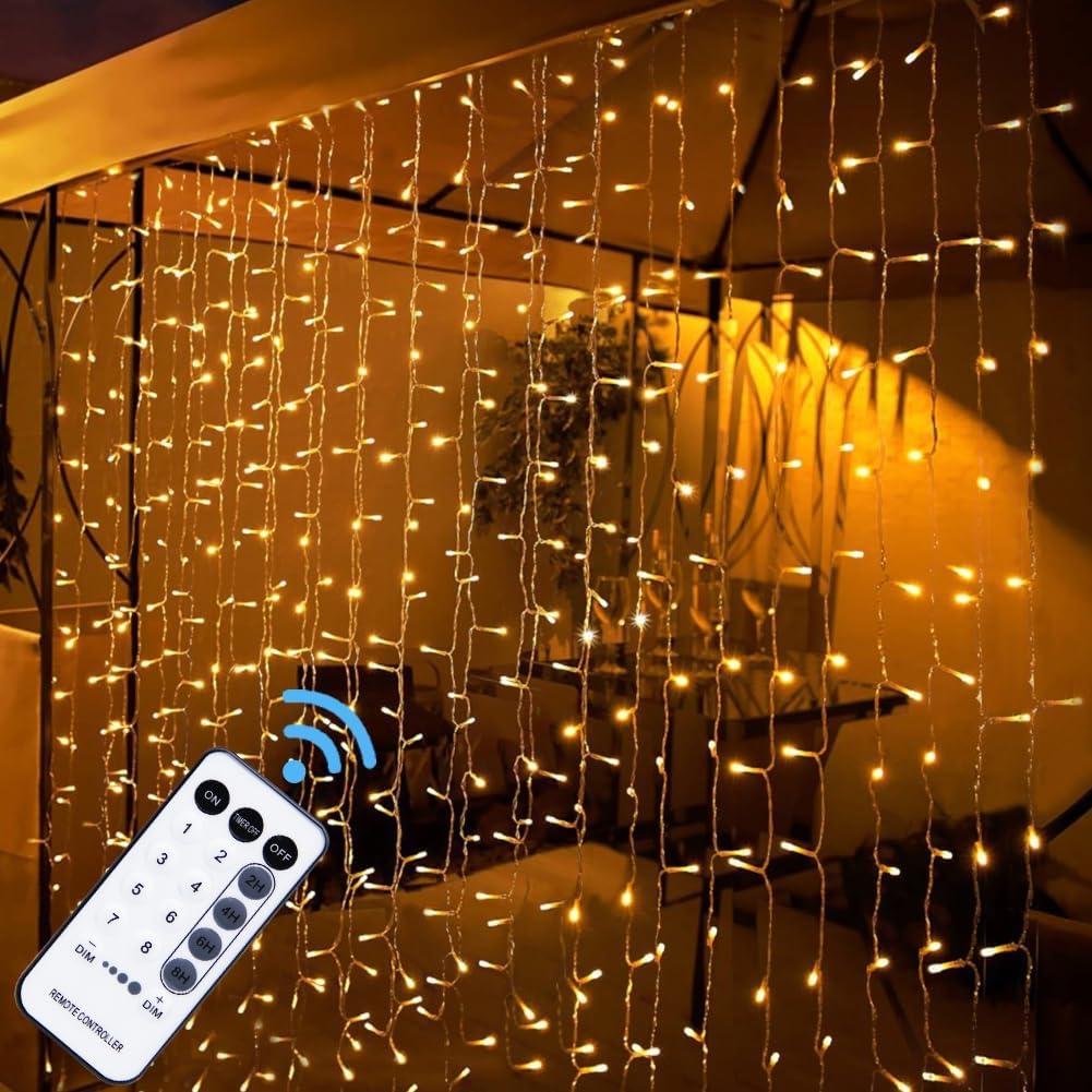 Luz de Cortina LED 300 Linhai, Control Remoto, 8 Modos, 2.01x2.99m