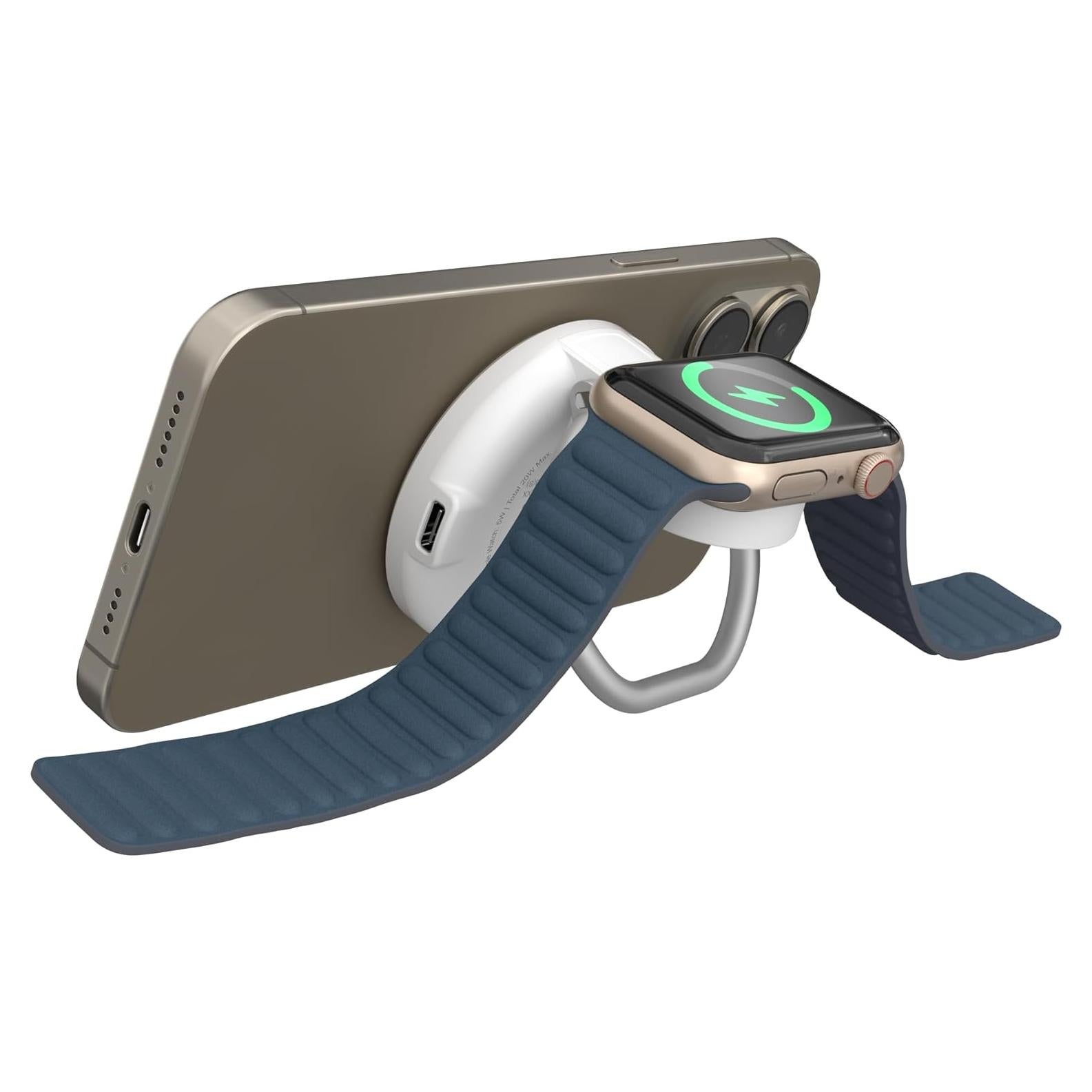 Cargador Inalámbrico 2-en-1 HyperJuice Qi2 para iPhone y Apple Watch