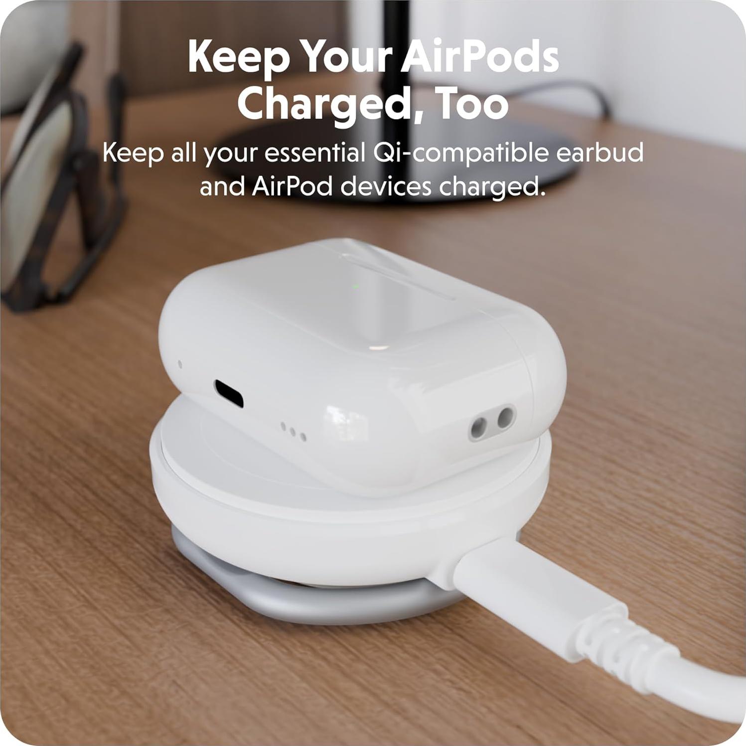 Cargador Inalámbrico 2-en-1 HyperJuice Qi2 para iPhone y Apple Watch