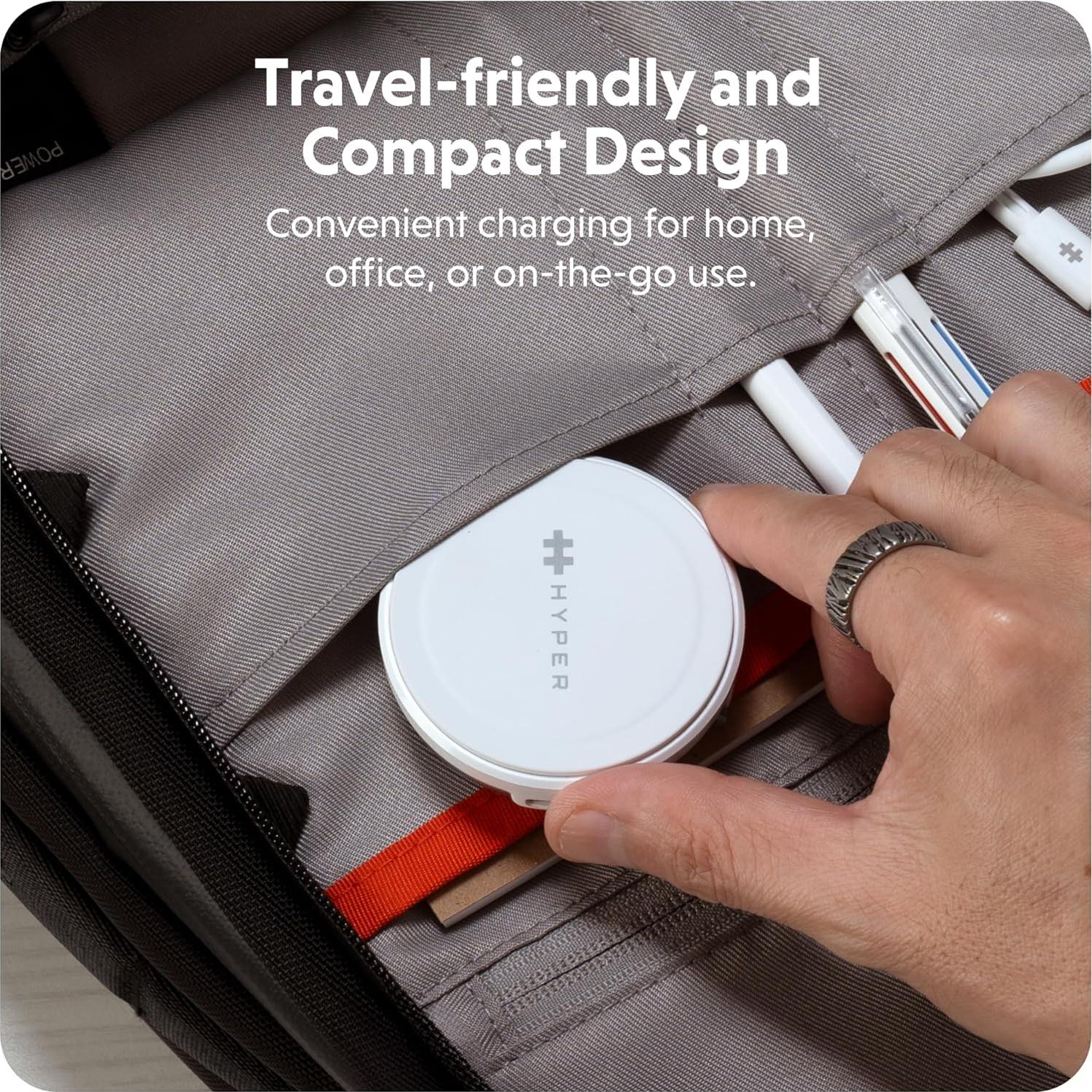 Cargador Inalámbrico 2-en-1 HyperJuice Qi2 para iPhone y Apple Watch