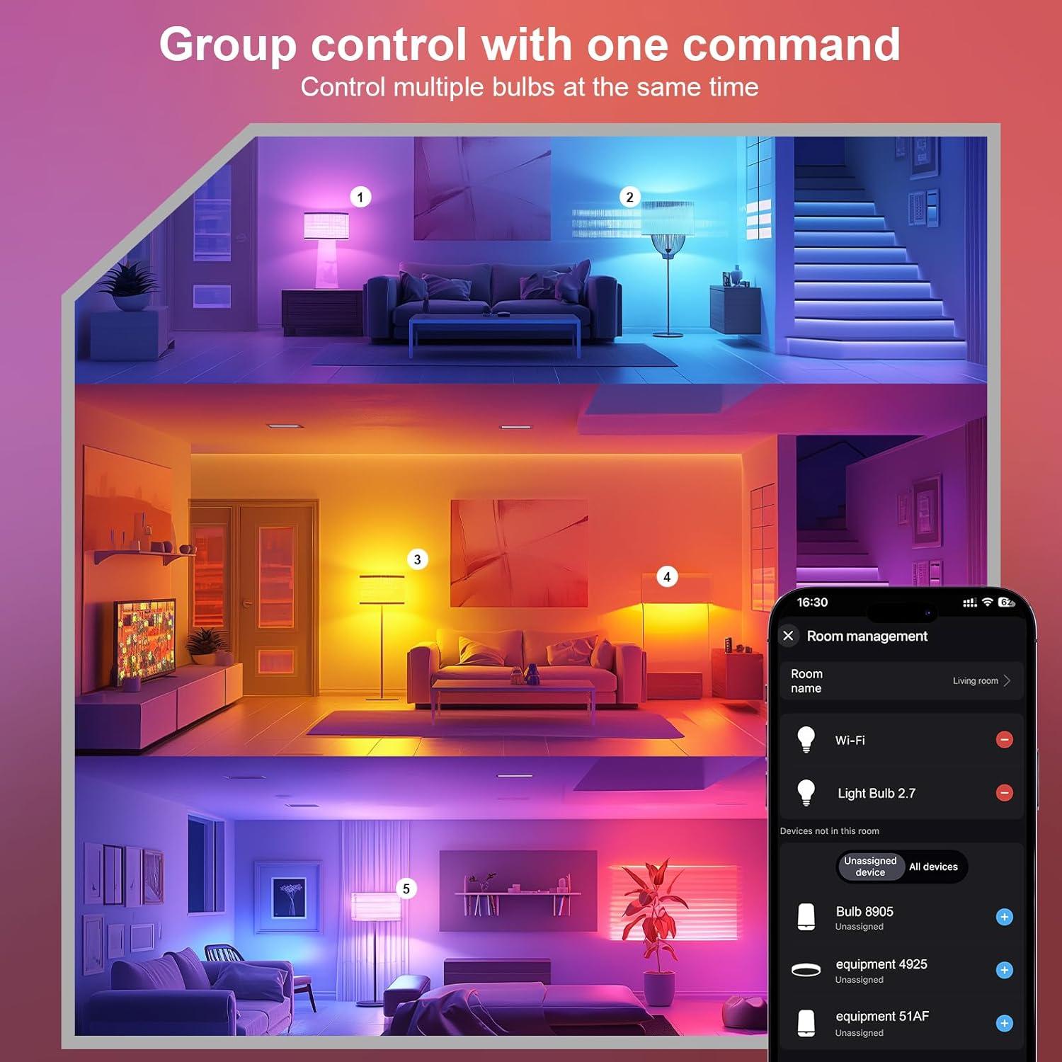 Bombillas LED Inteligentes FRIDEKO HOME RGBTW E26 800LM 2P