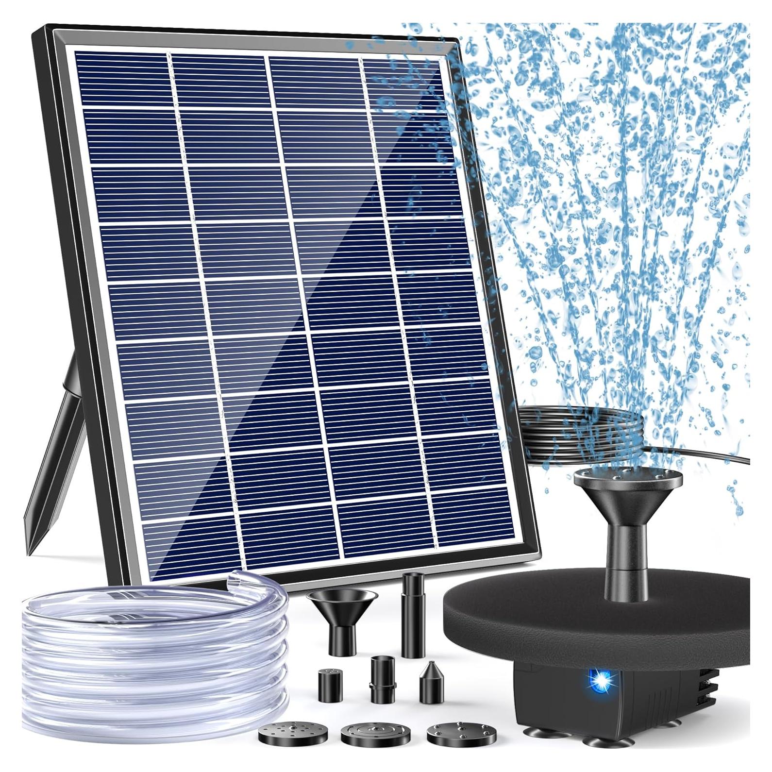 Fuente de Baño para Aves Solar POPOSOAP 6W con 5 Boquillas