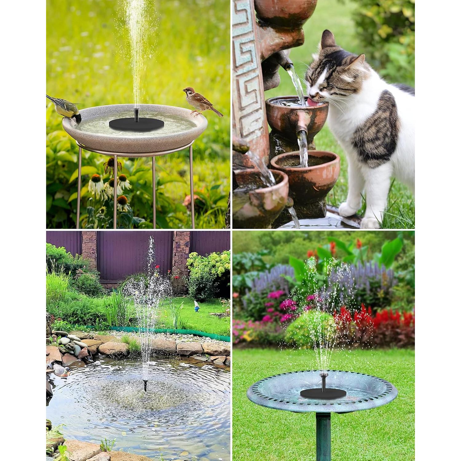 Fuente de Baño para Aves Solar POPOSOAP 6W con 5 Boquillas