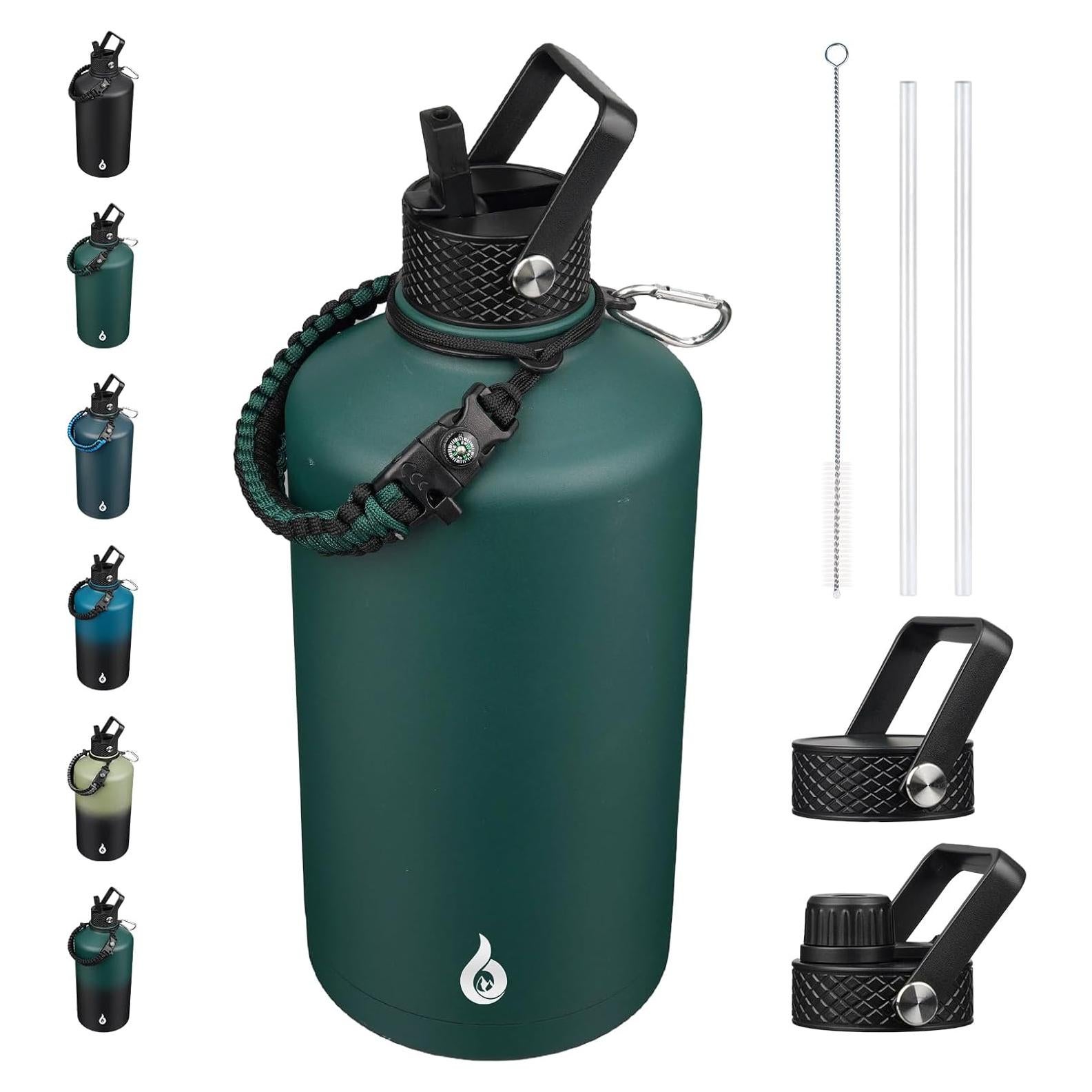 Botella de Agua Aislada BJPKPK 128oz Acero Inoxidable Verde