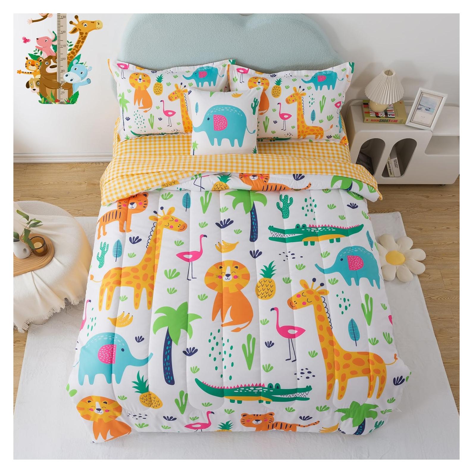 Juego de Cama Twin 6 Piezas qjmiaofang Animales Selva