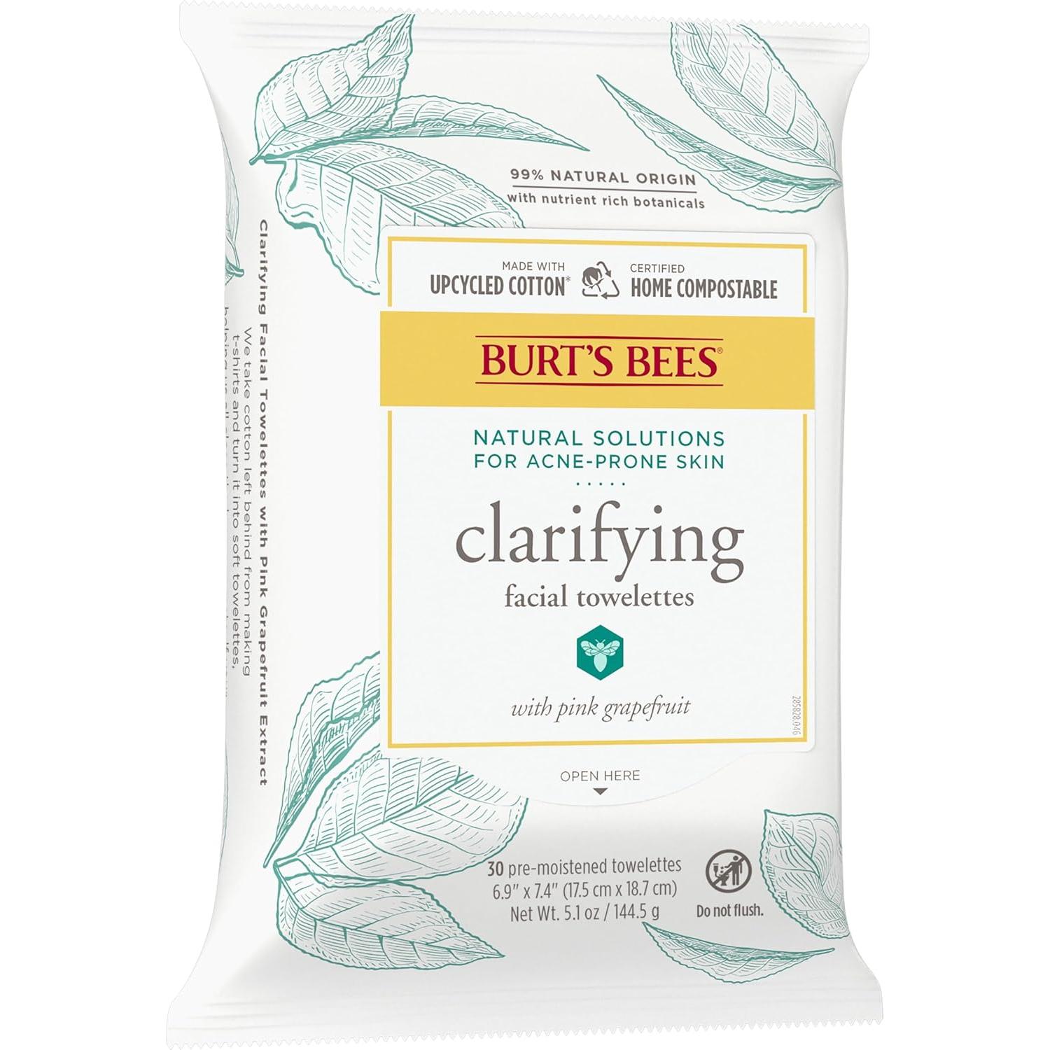 Toallitas Limpiadoras Faciales Burt's Bees Pomelo Rosa 30 Unidades