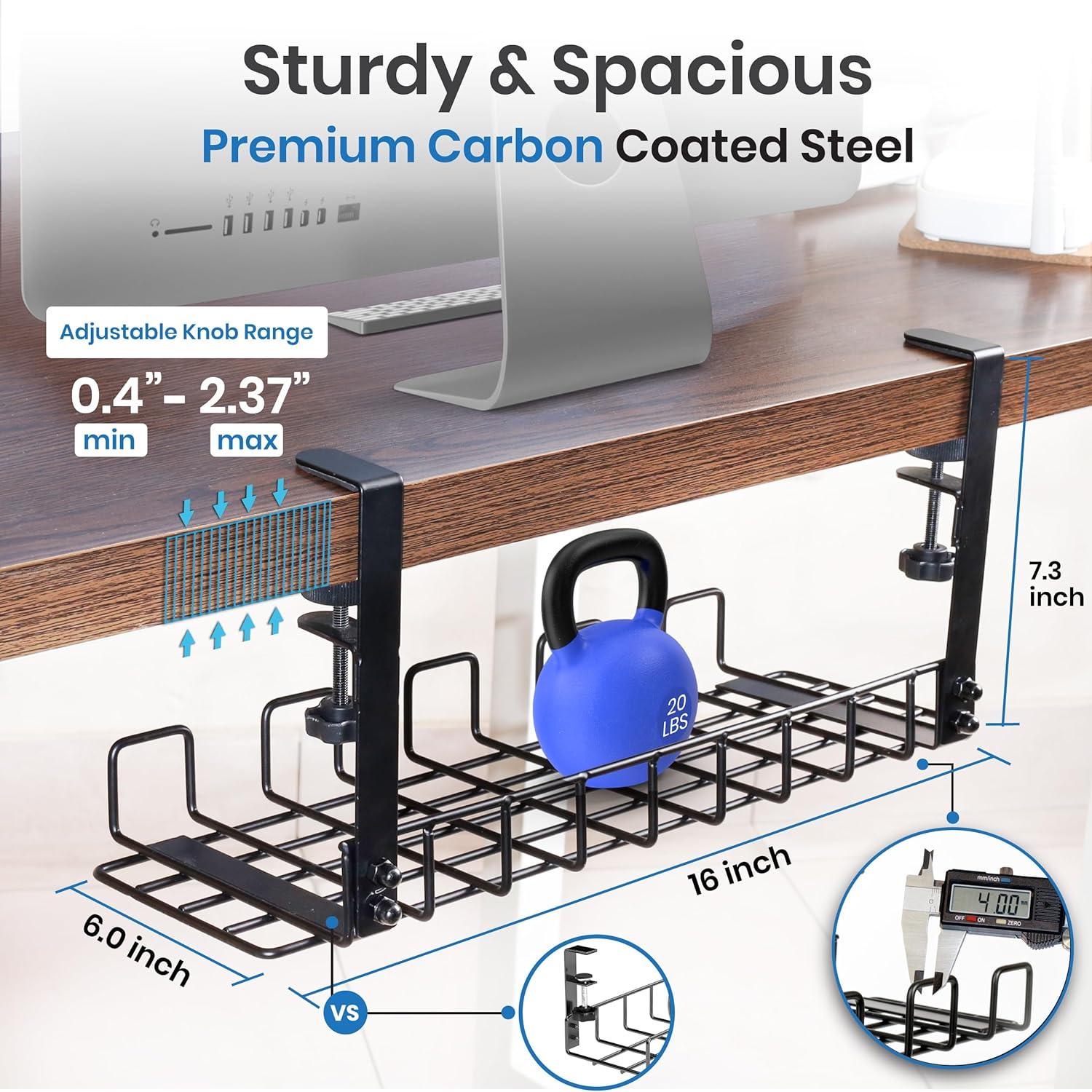 Bandeja organizadora de cables WTADAY 16x6 cm sin taladrar